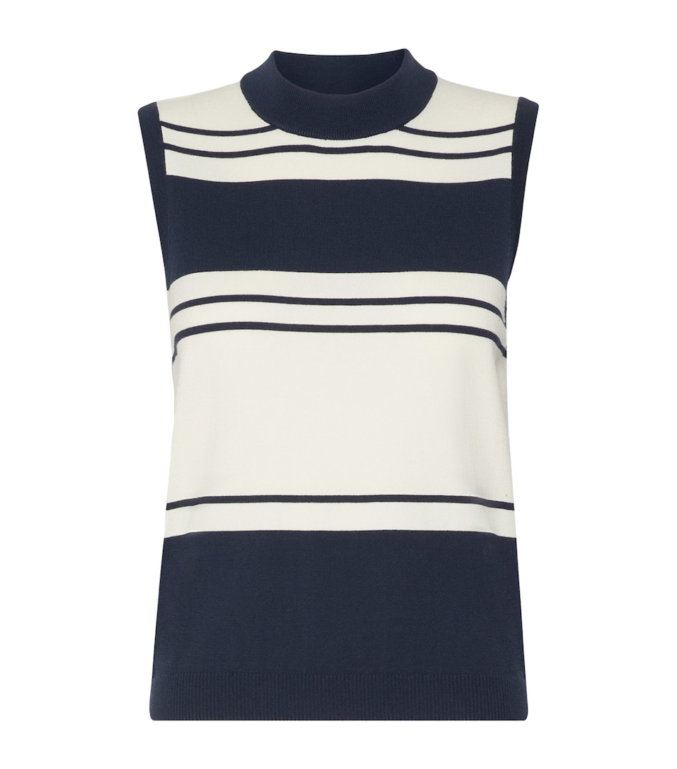 Weekend Max Mara Womens Knitted Stripe Tank Top Navy