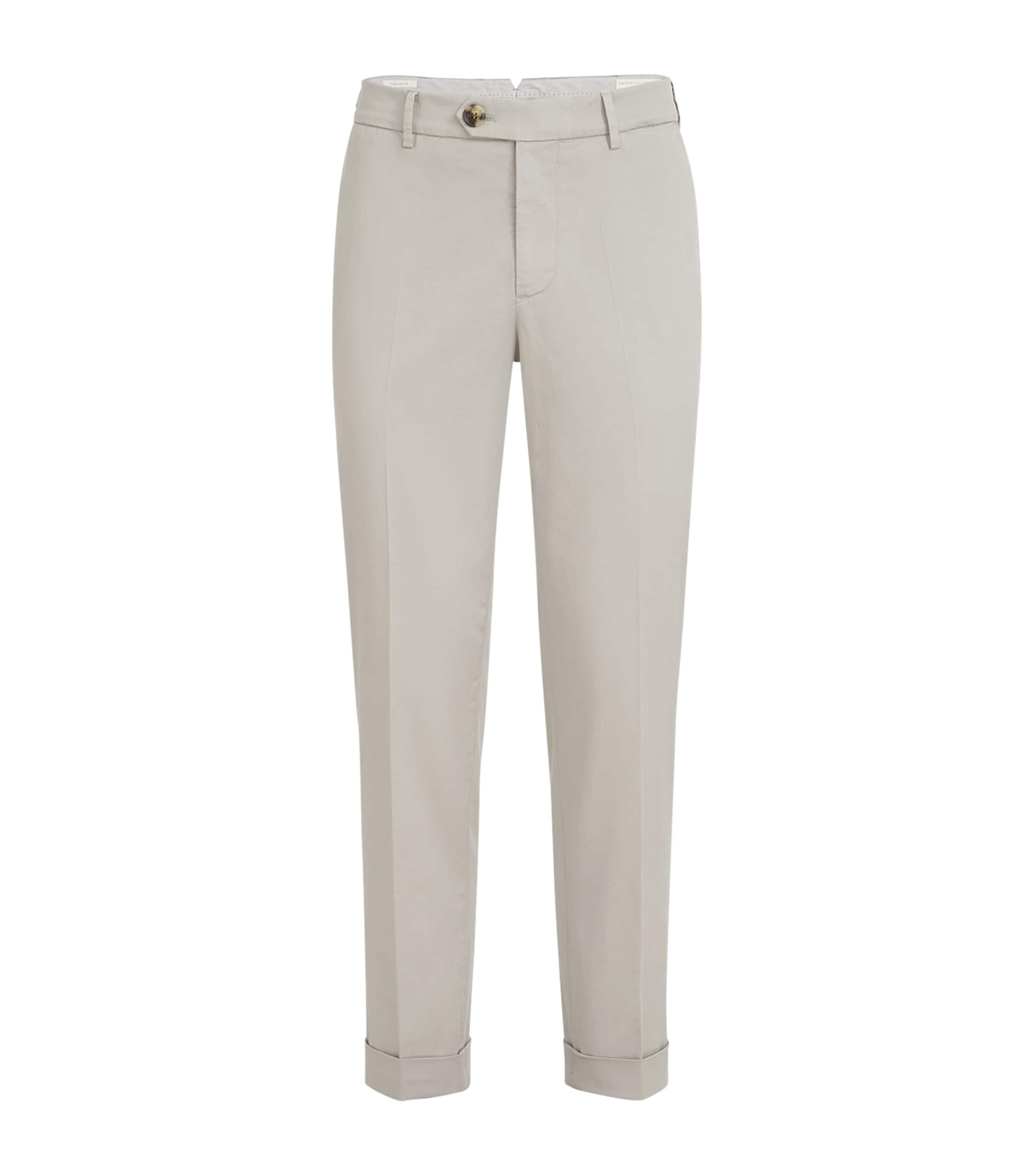 Brunello Cucinelli Mens Stretch-Cotton Gabardine Trousers