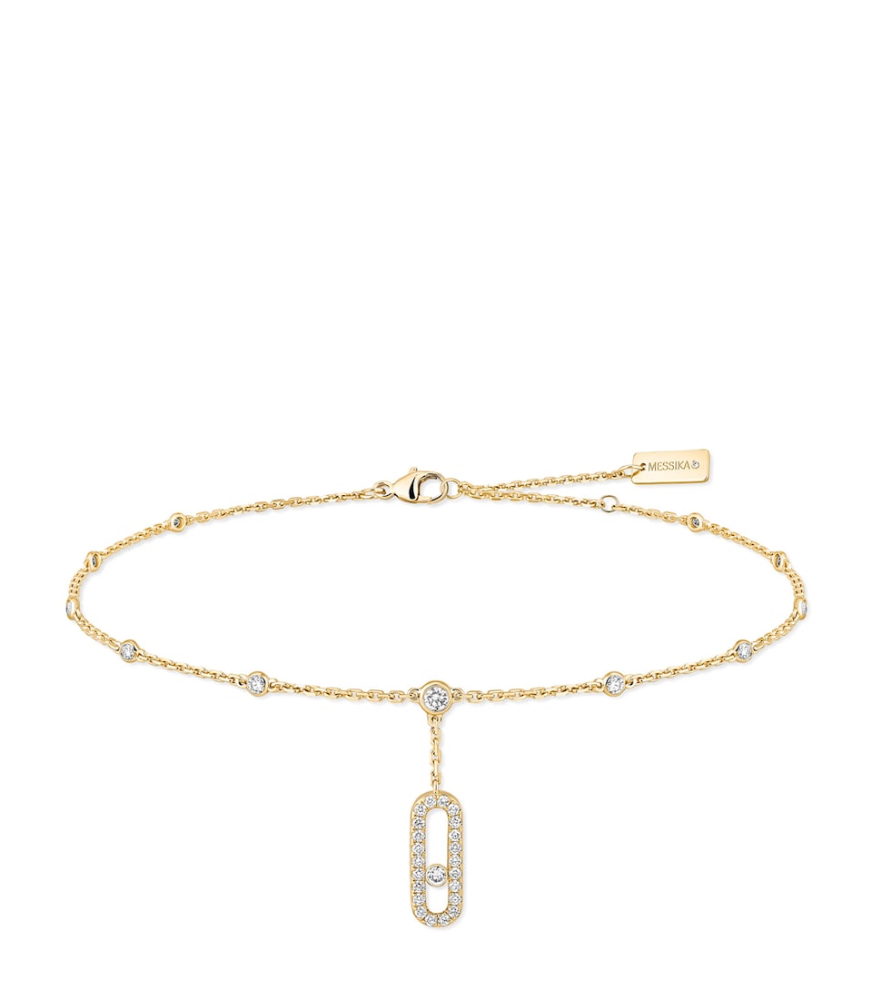 Messika Move Uno Yellow Gold and Pavé White Diamond Anklet (0.35ct) Yellow Gold