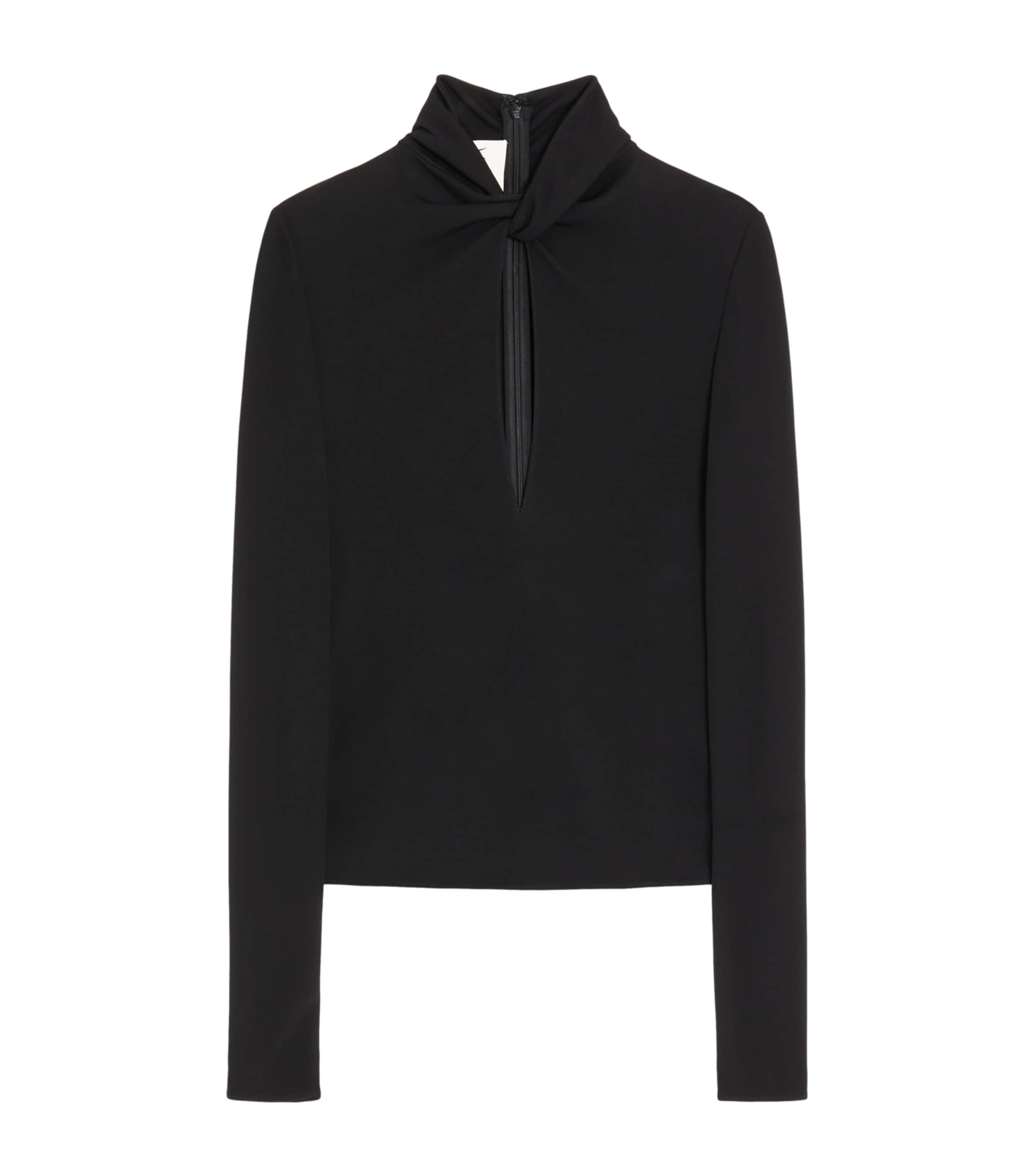 Valentino Womens Keyhole Long-Sleeve Top
