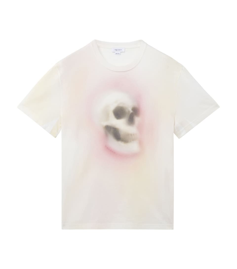 McQueen Mens Airbrushed Skull T-Shirt