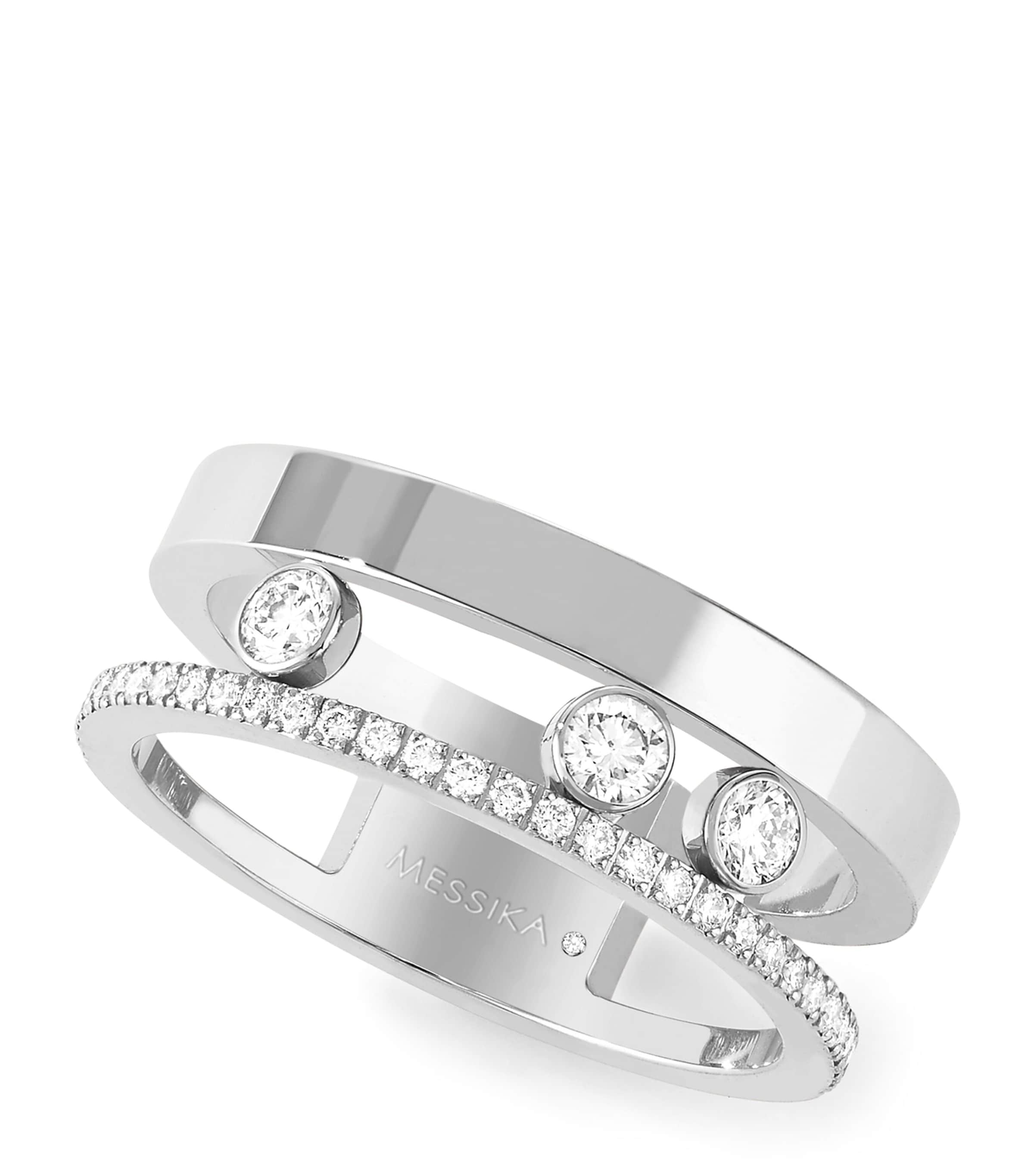 White Gold and Diamond Move Romane Ring