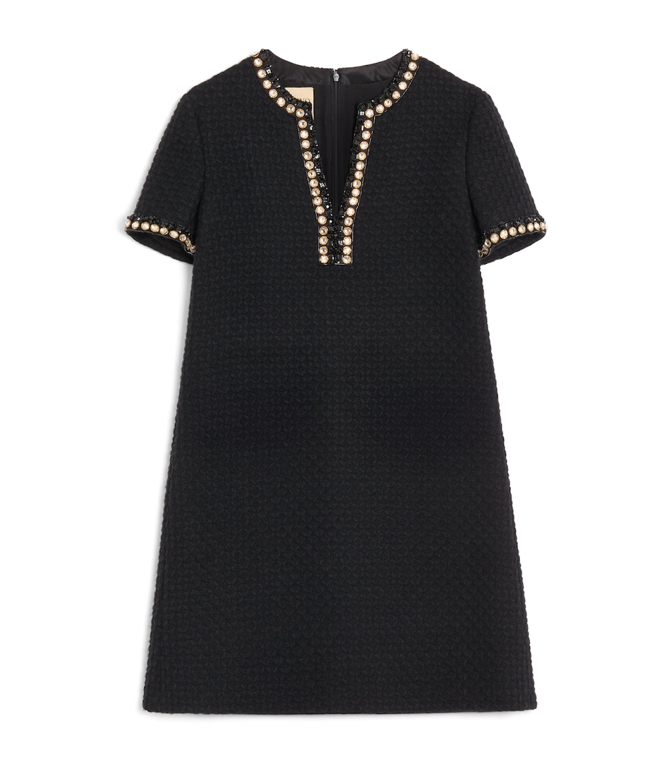 Virgin Wool-Blend Mini Dress