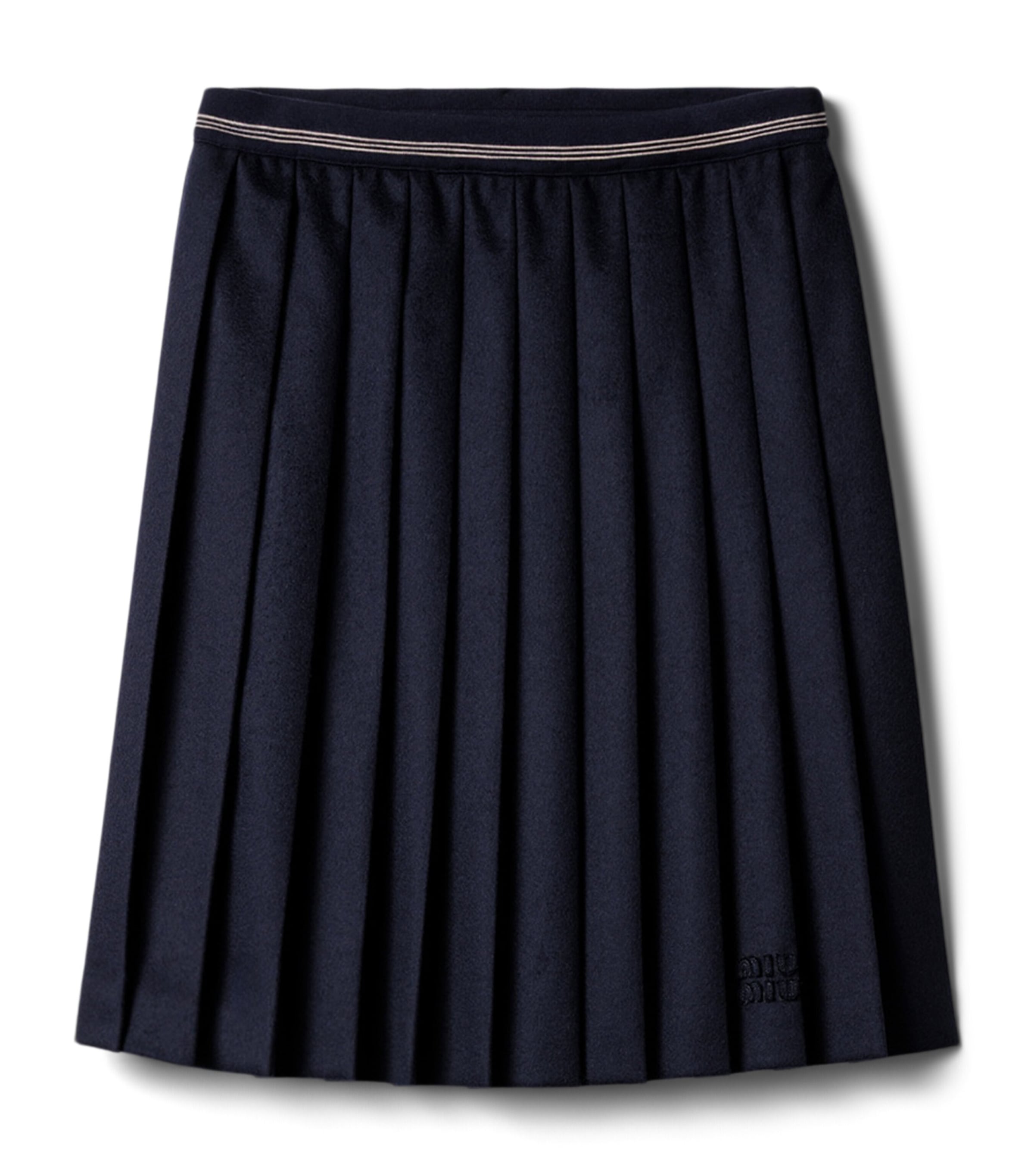 Wool-Cashmere Pleated Midi Skirt