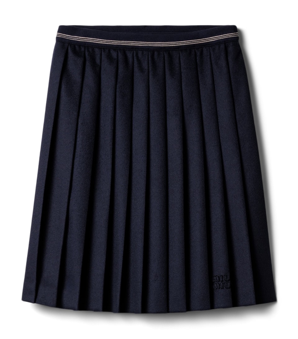 Wool-Cashmere Pleated Midi Skirt