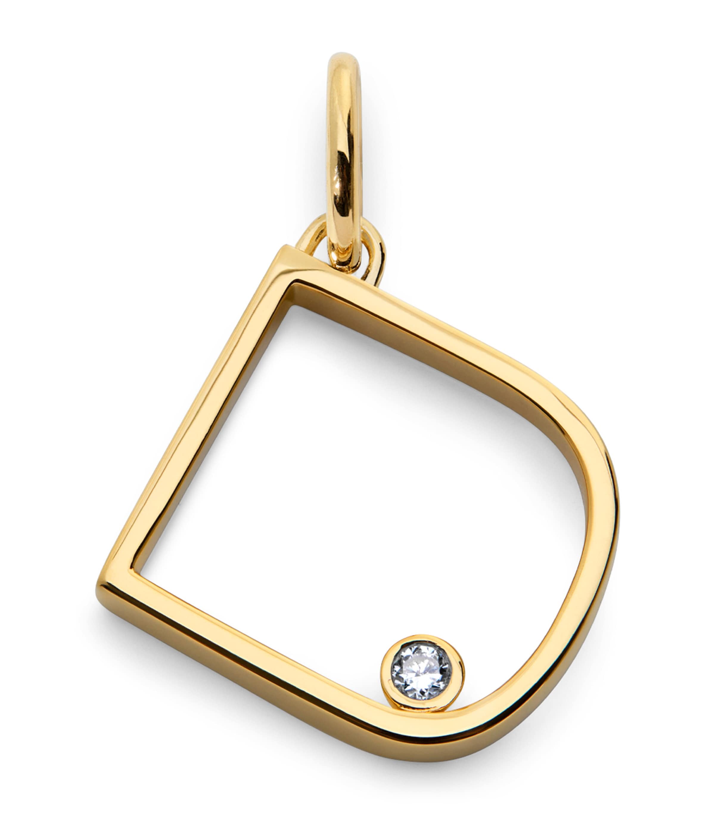 Monica Vinader D Initial Gold Vermeil and Diamond Pendant Gold/diamond