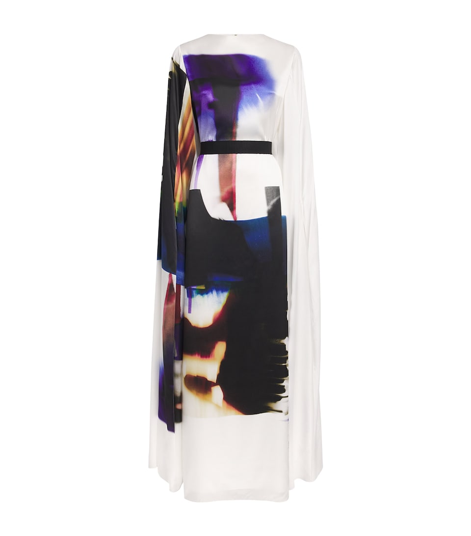 Roksanda Womens Silk Belted Razi Maxi Dress Station Print