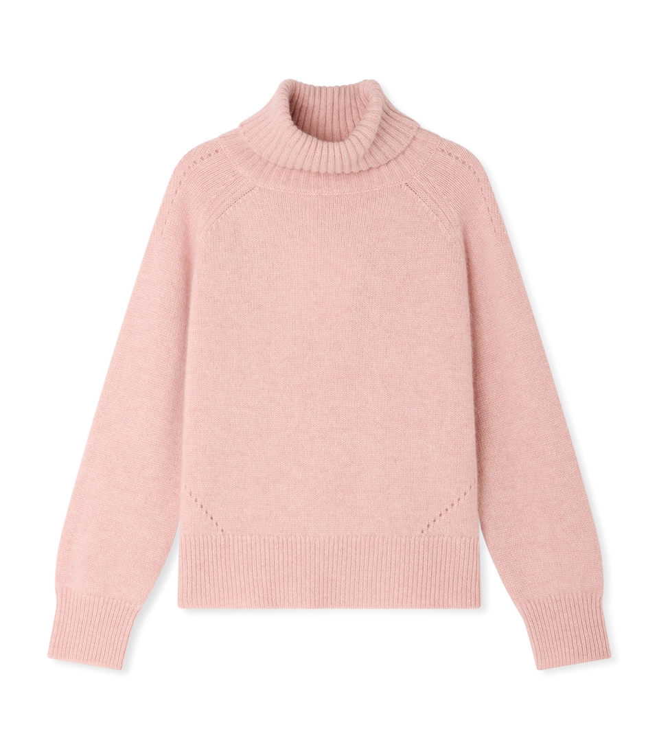 Bonpoint Wool-Cashmere Rollneck Sweater (4-8 Years) Rose Petale