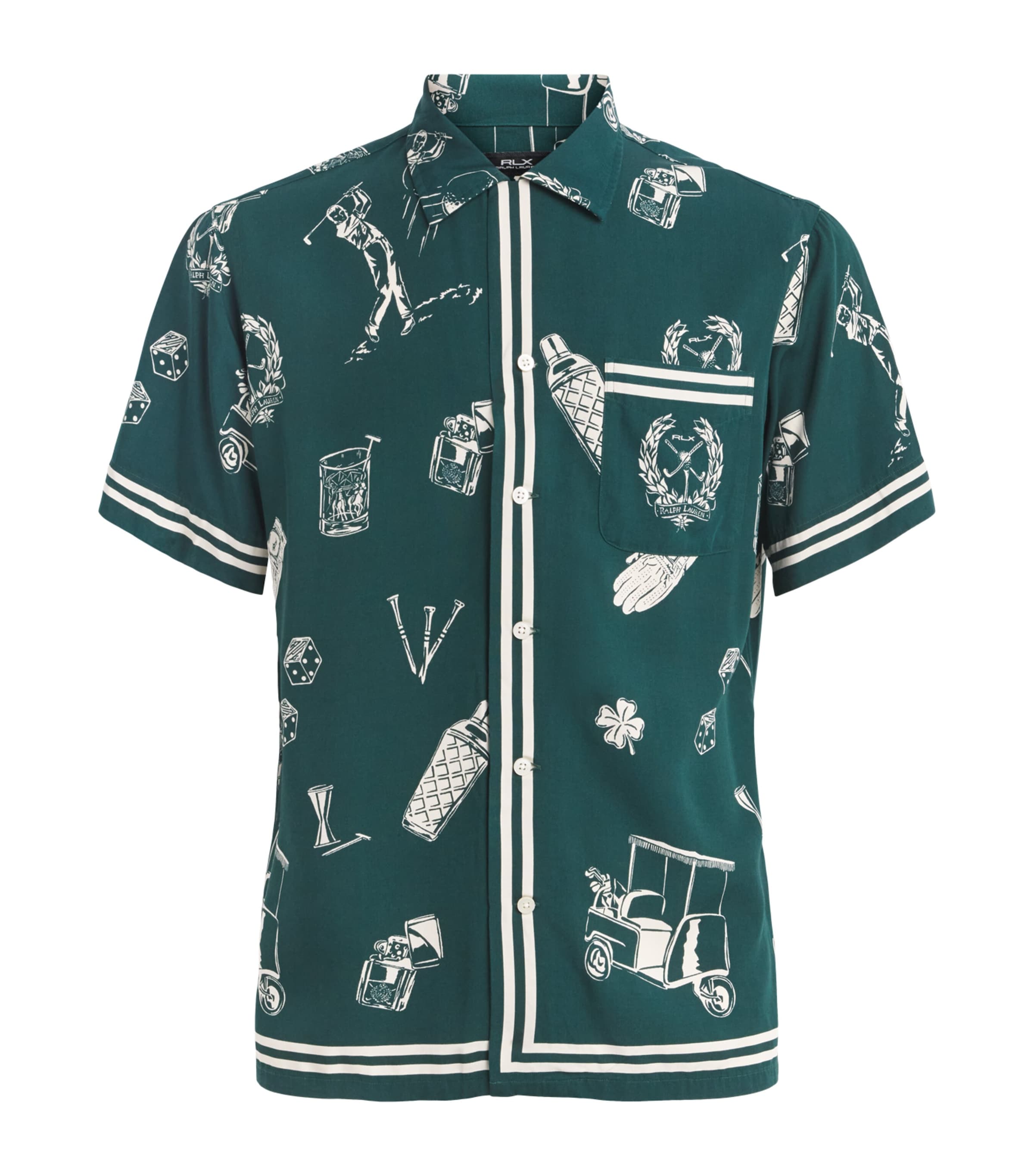RLX Ralph Lauren Mens Sport Print Shirt Par Tee On The Grns