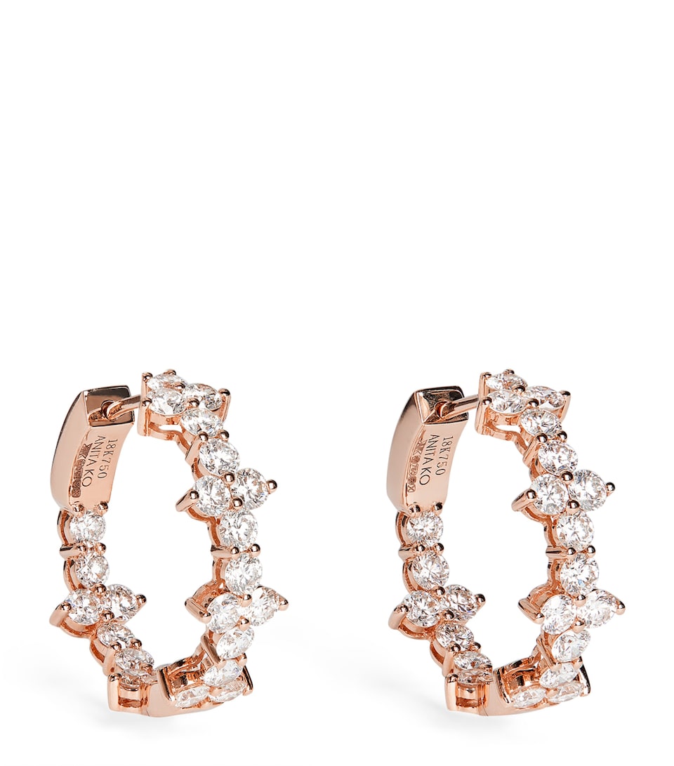 Rose Gold and Diamond Vivi Hoop Earrings