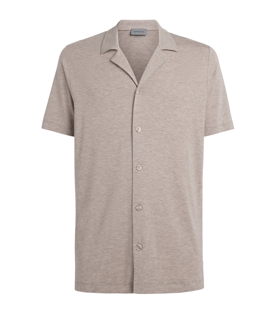 Hanro Mens Casuals Short-Sleeve Shirt Hazelnut Melang