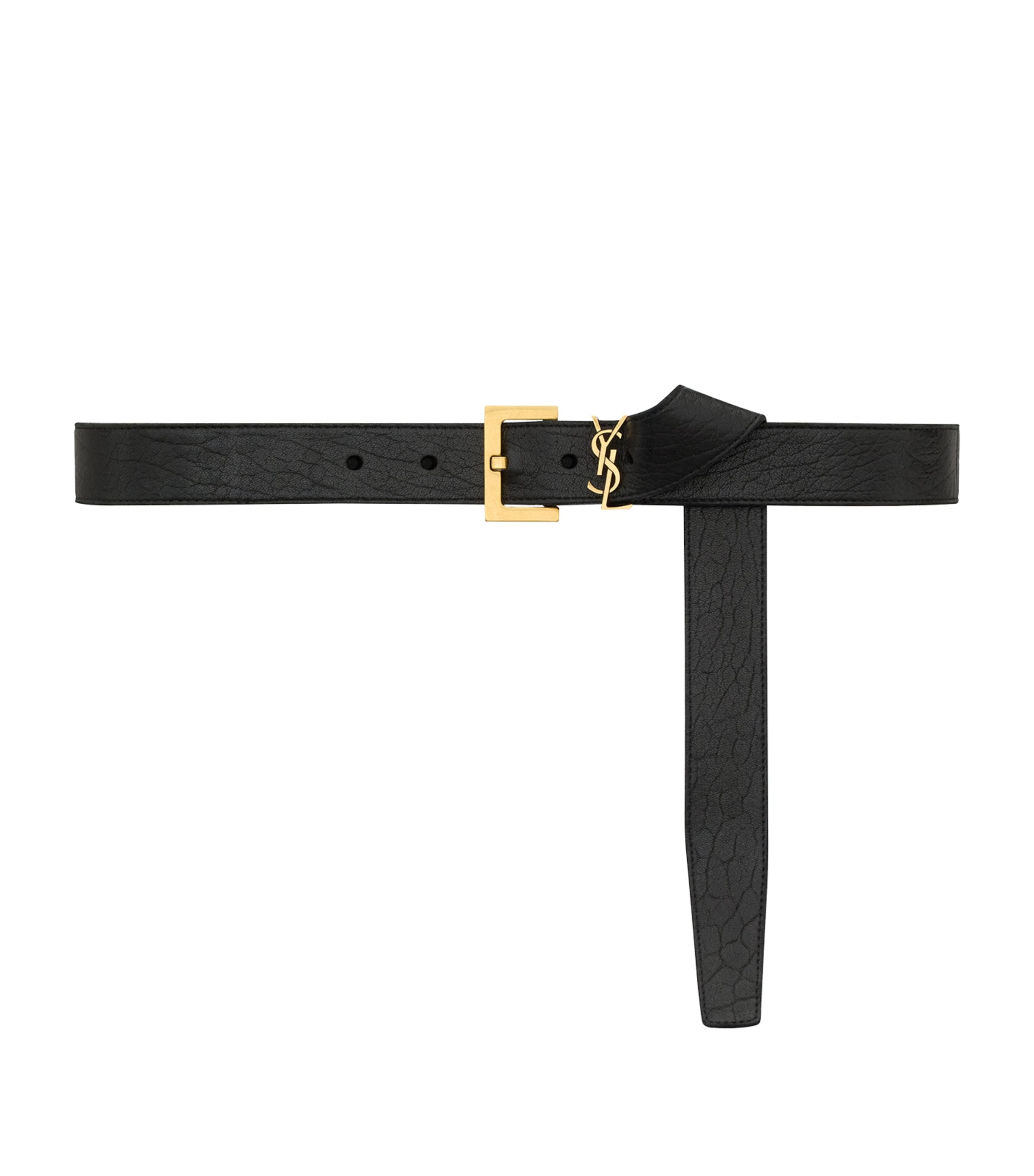 Saint Laurent Leather Monogram Belt