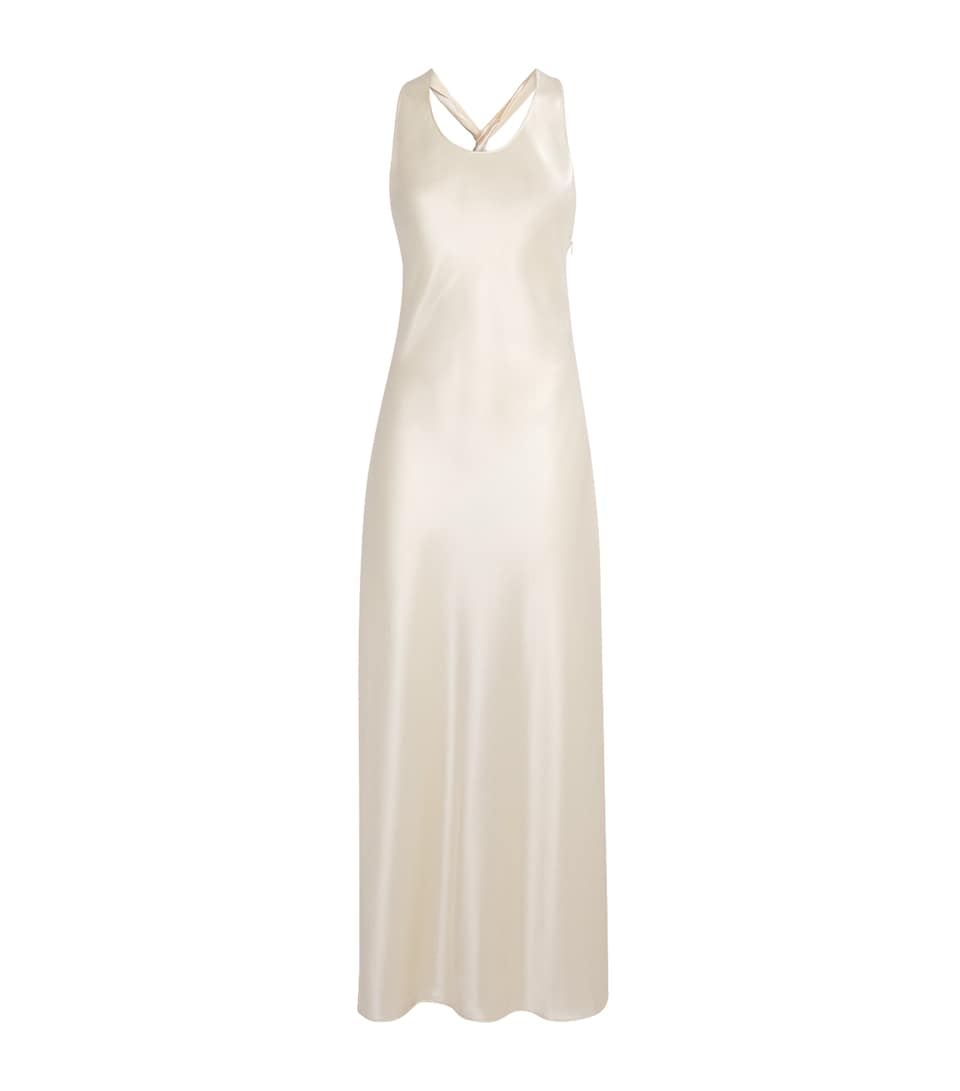 Almada Label Womens Satin Zila Maxi Dress Vanilla