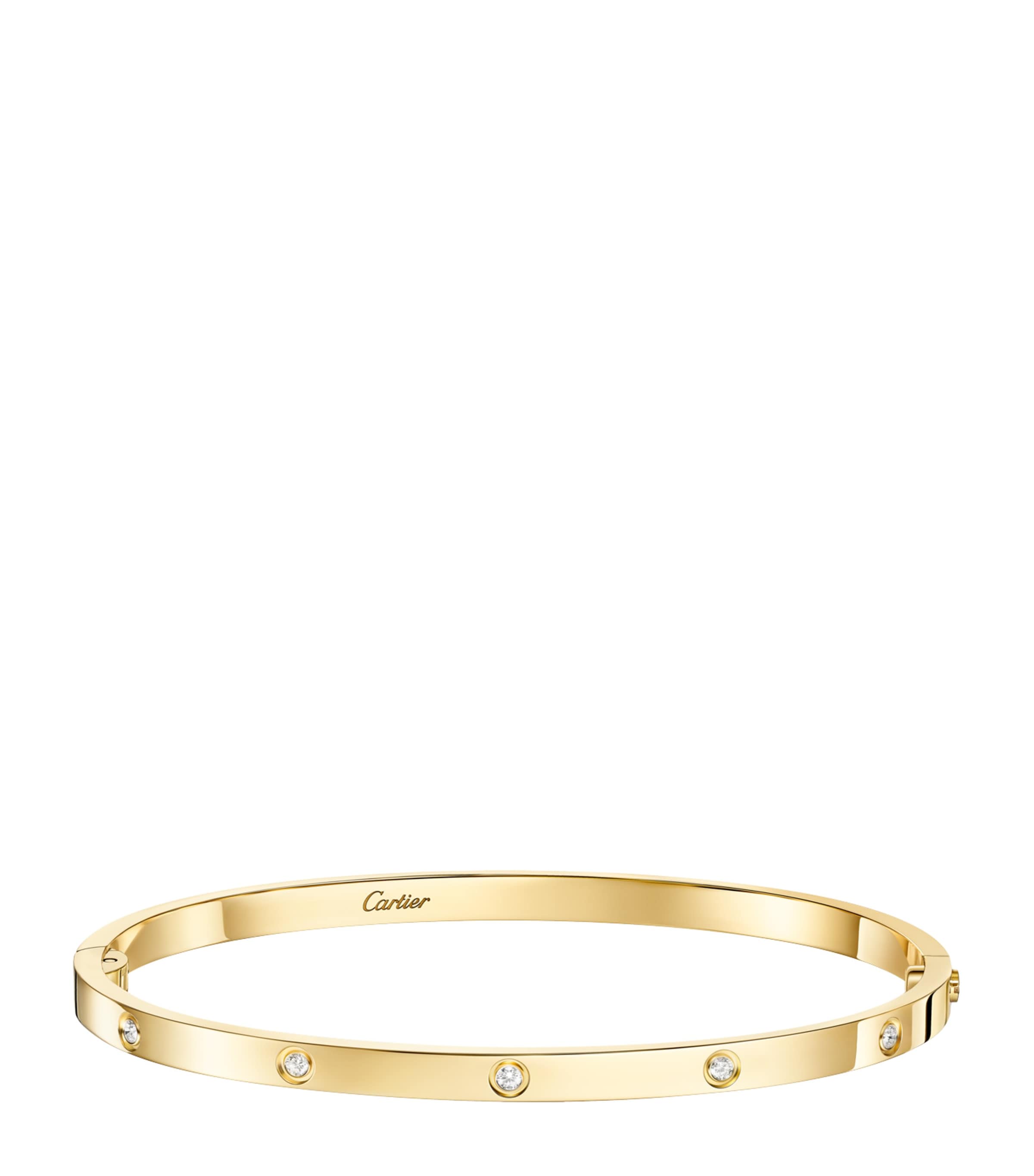 Small Yellow Gold and Diamond LOVE Bracelet