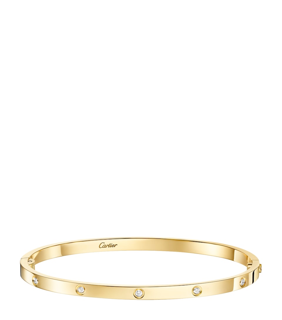 Small Yellow Gold and Diamond LOVE Bracelet
