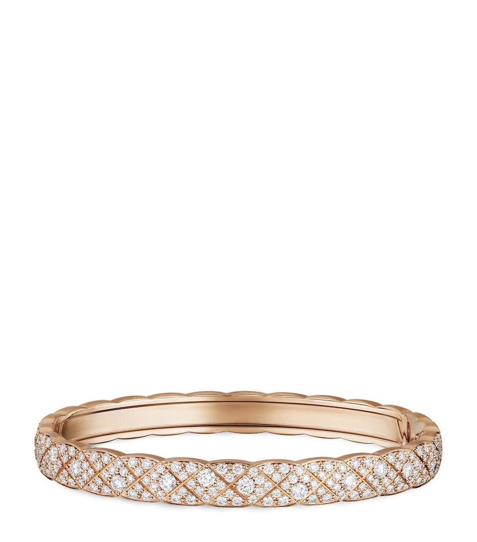 Beige Gold and Diamond Coco Crush Bangle