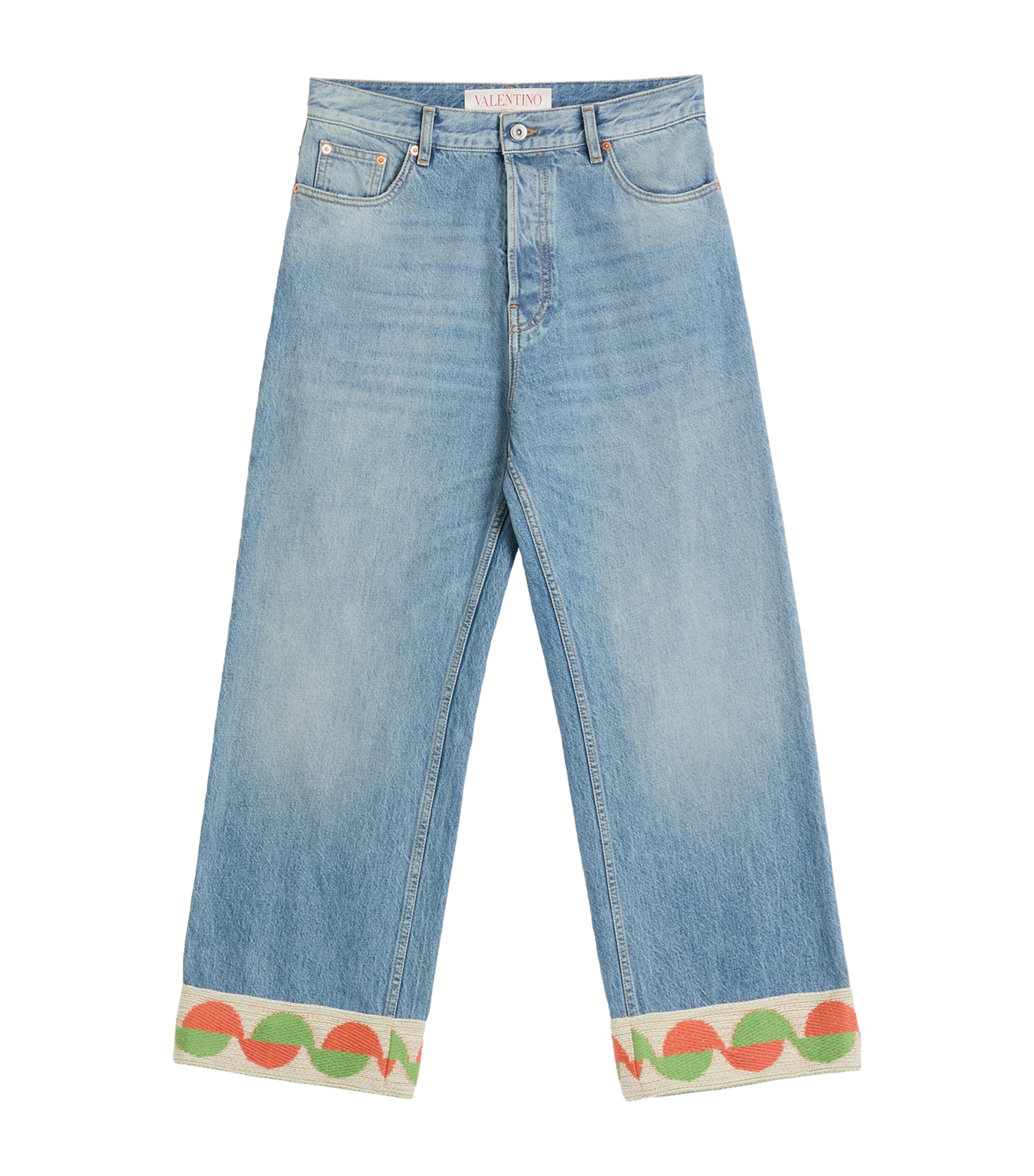 VALENTINO｜JEANS (6B0DD18X 94V 558 / 6B3DD18X 94V 558) Valentino Faded blue jeans with jacquard background | TheDoubleF