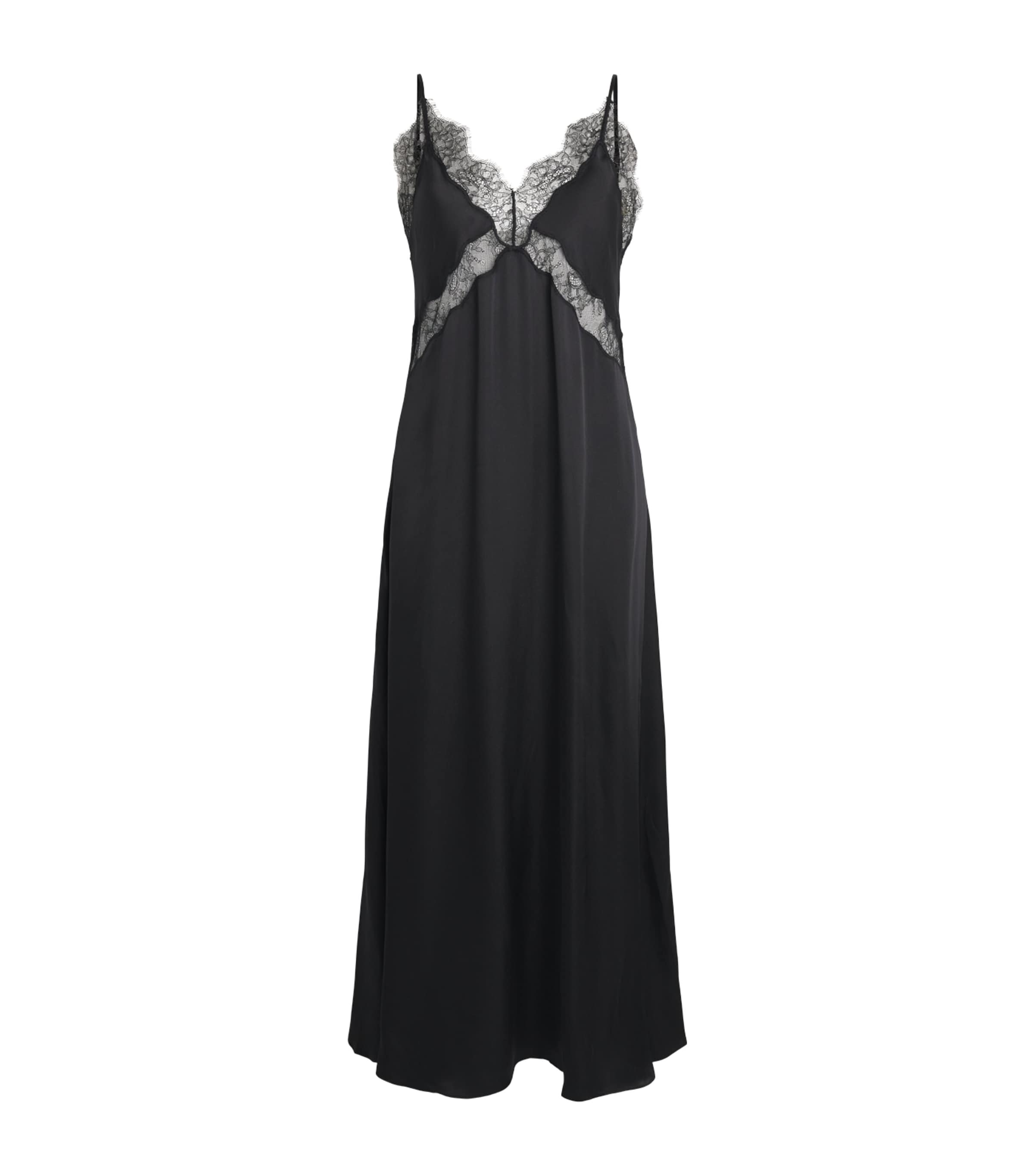 ANINE BING Womens Silk-Blend Magnolia Maxi Dress Black