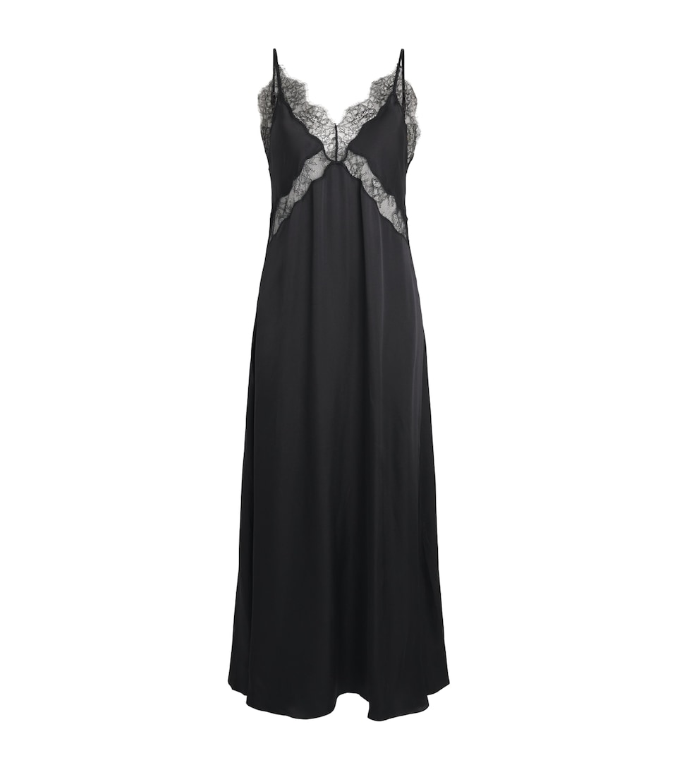 ANINE BING Womens Silk-Blend Magnolia Maxi Dress Black