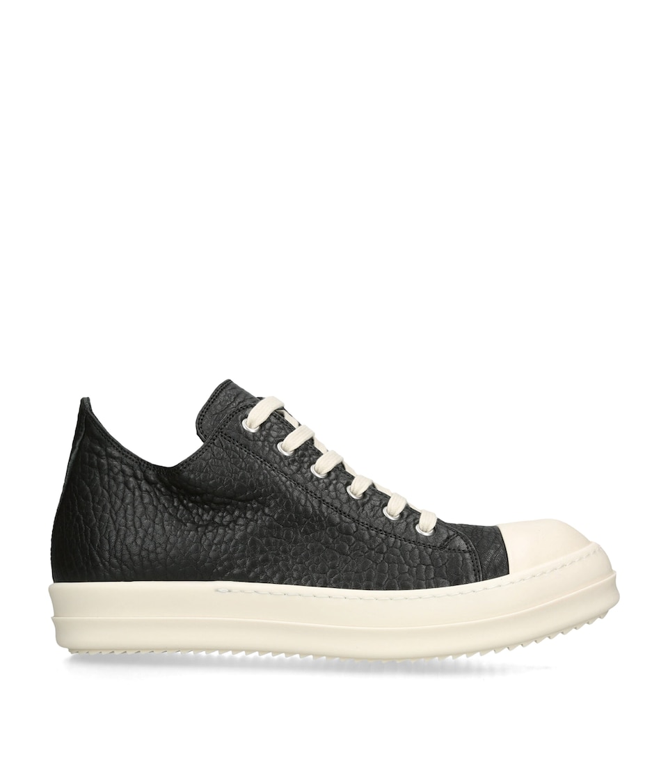 Rick Owens Leather Low-Top Sneakers Black