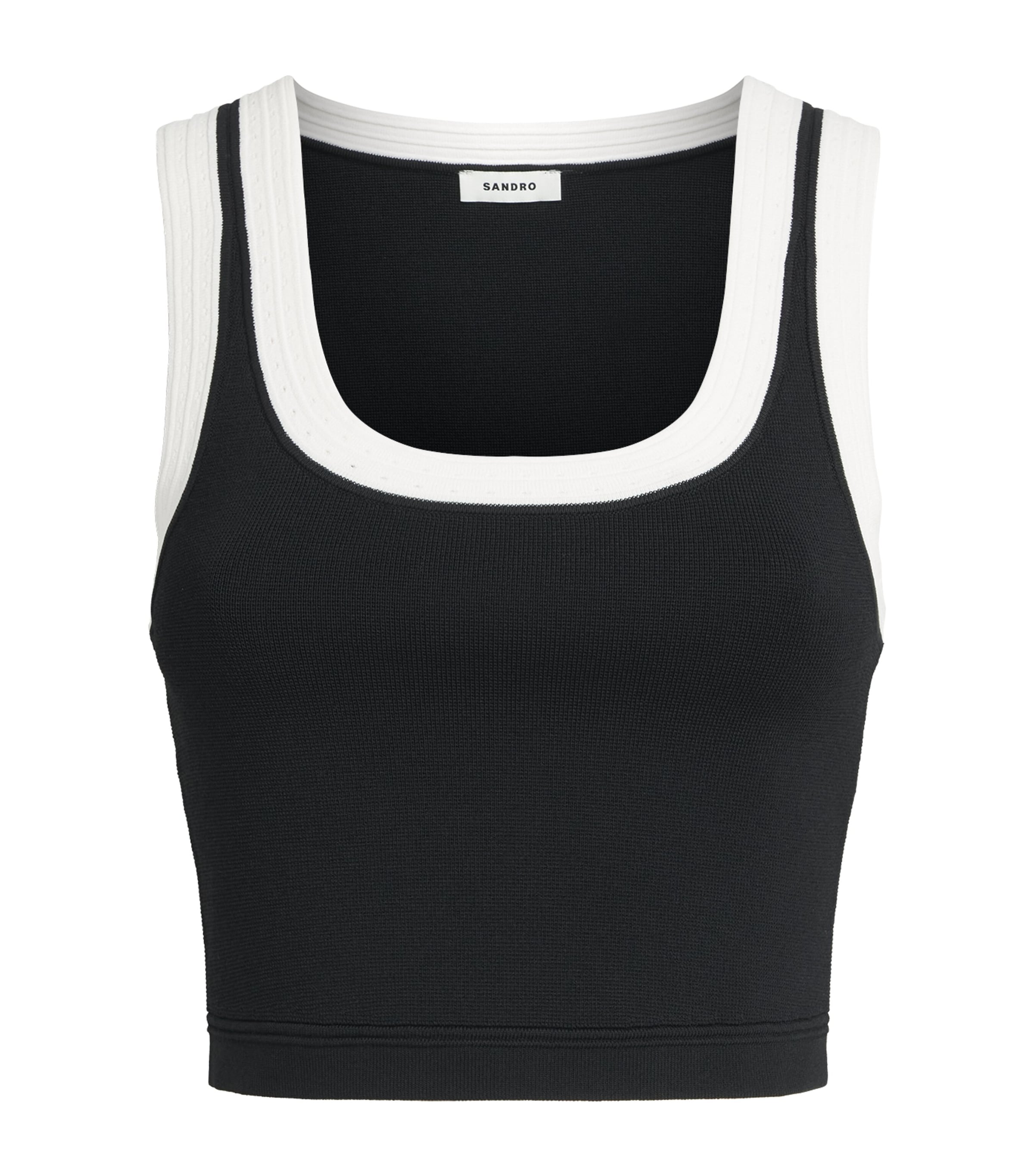 Sandro Paris Womens Knitted Tank Top Black