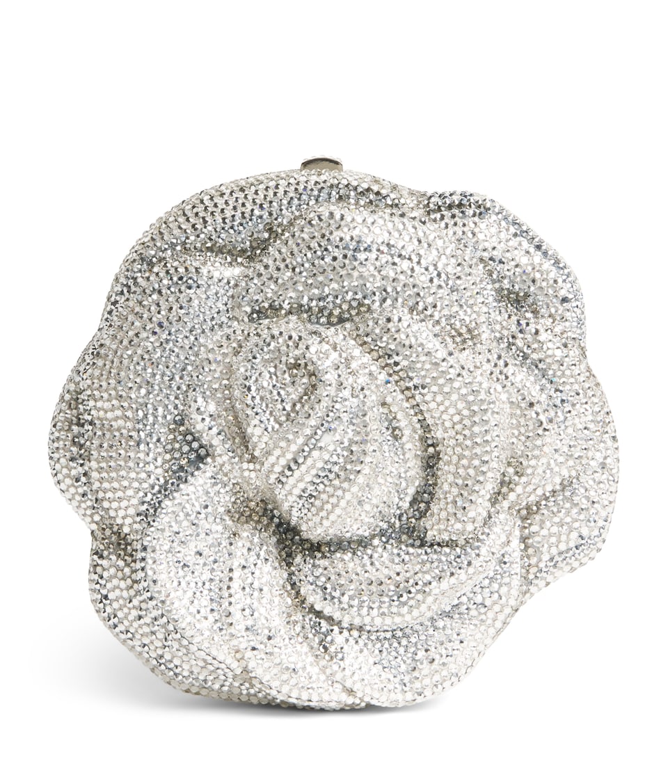 Crystal-Embellished Rose Clutch Bag