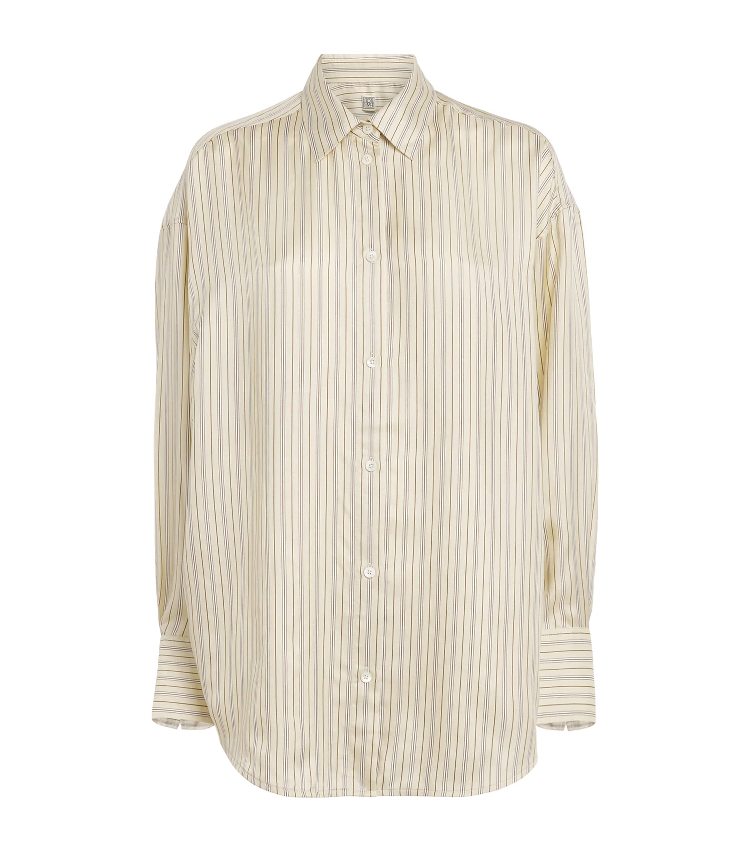 Silk Oversized Stripe Shirt