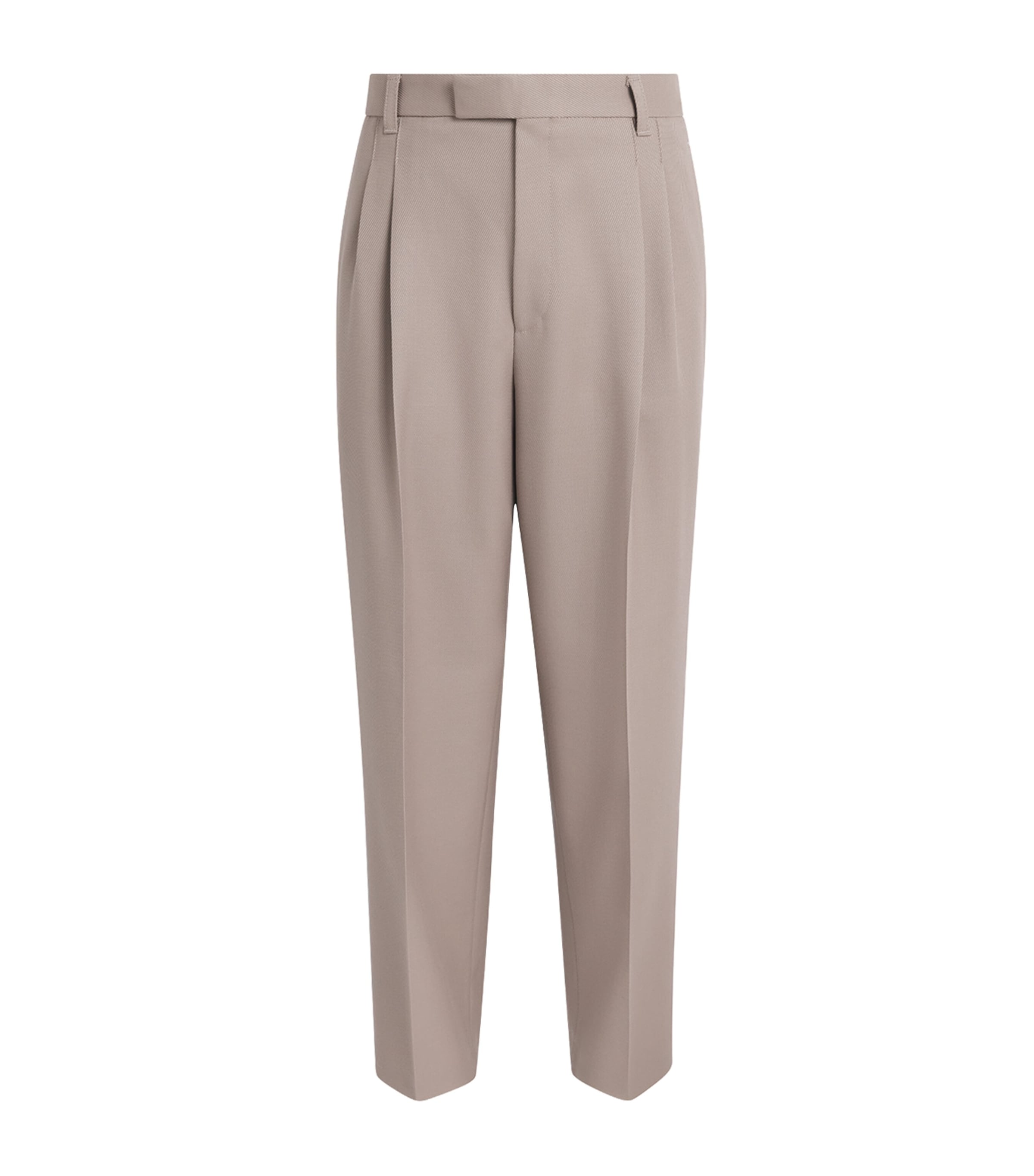 BOSS Mens Wool Tailored Trousers Open Brown
