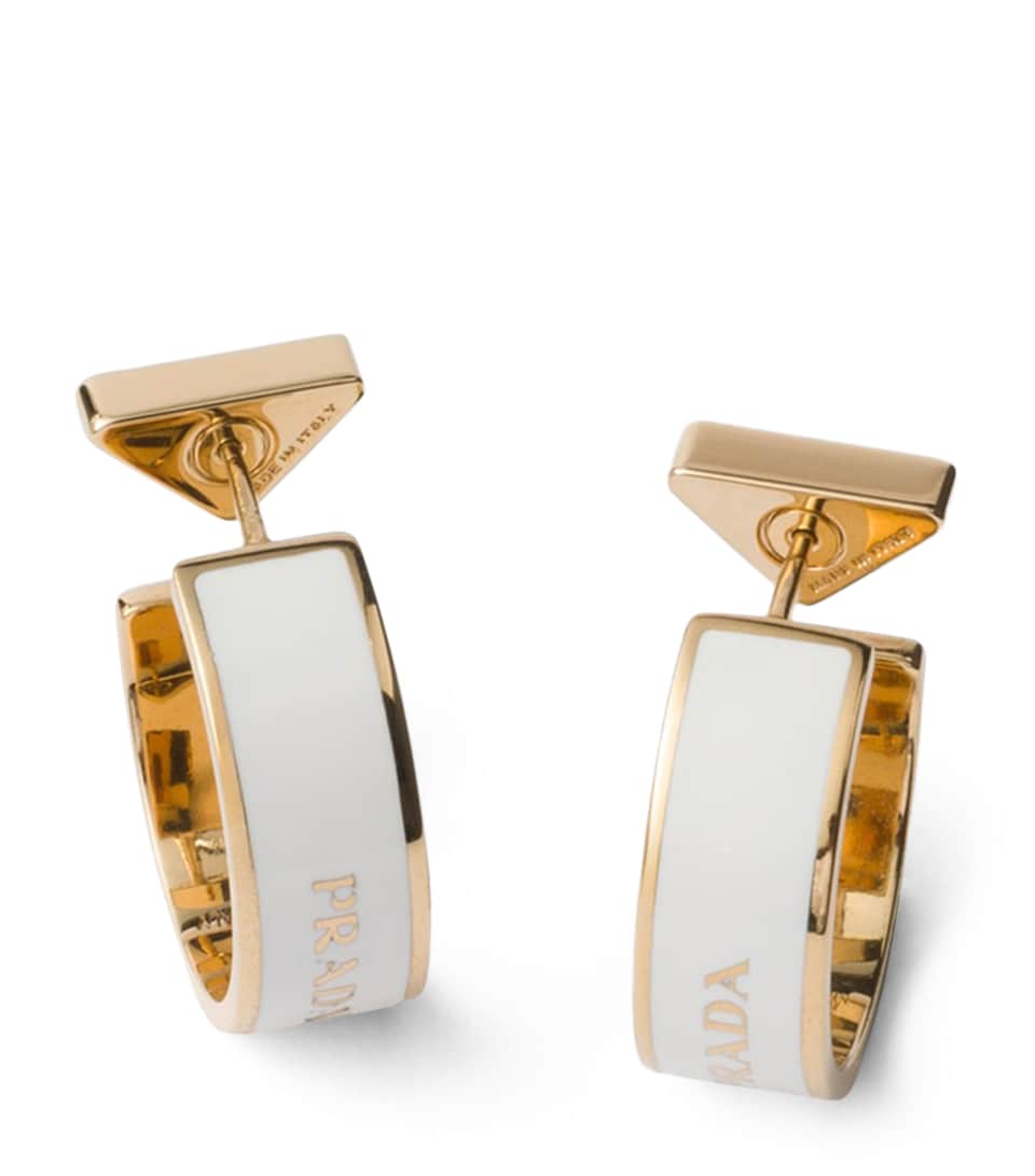 Enamel Logo Hoop Earrings