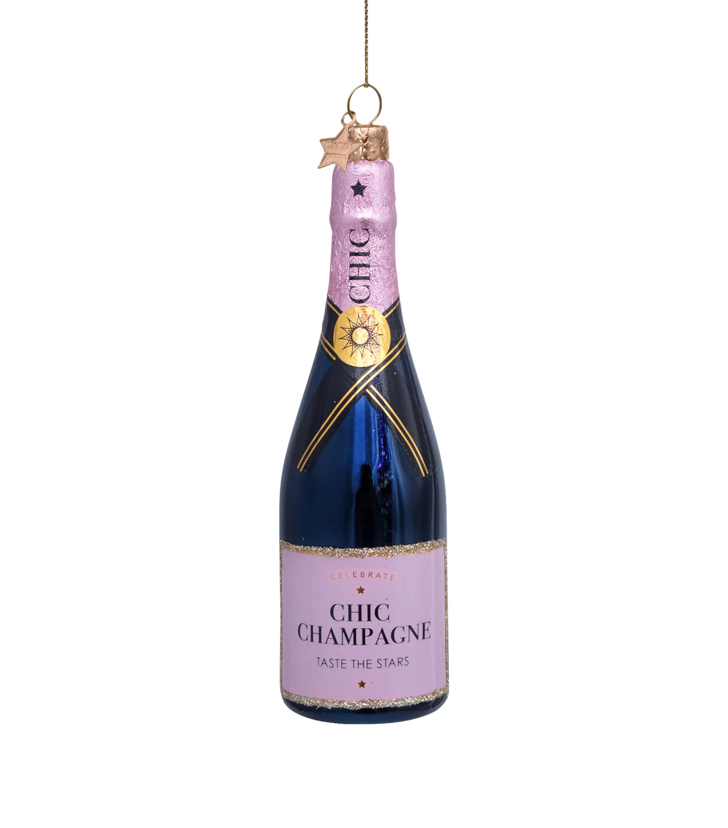Harrods Glass Champagne Tree Decoration White