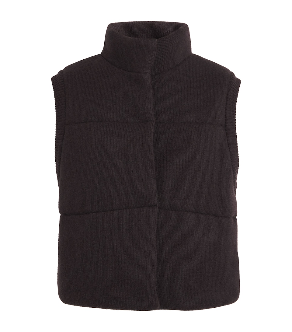 Le Kasha Womens Organic Cashmere Montana Gilet Prune