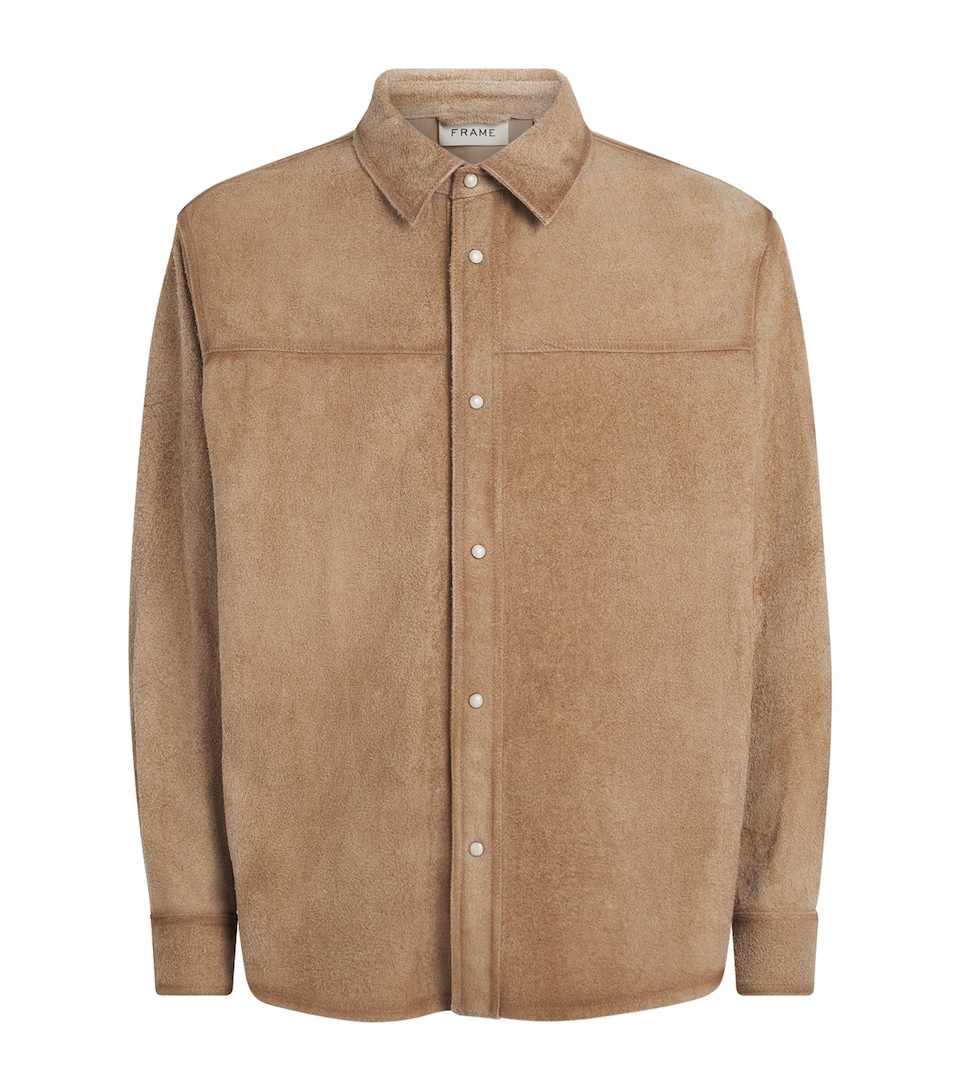 FRAME Mens Suede Shirt Wmbe Warm Beige