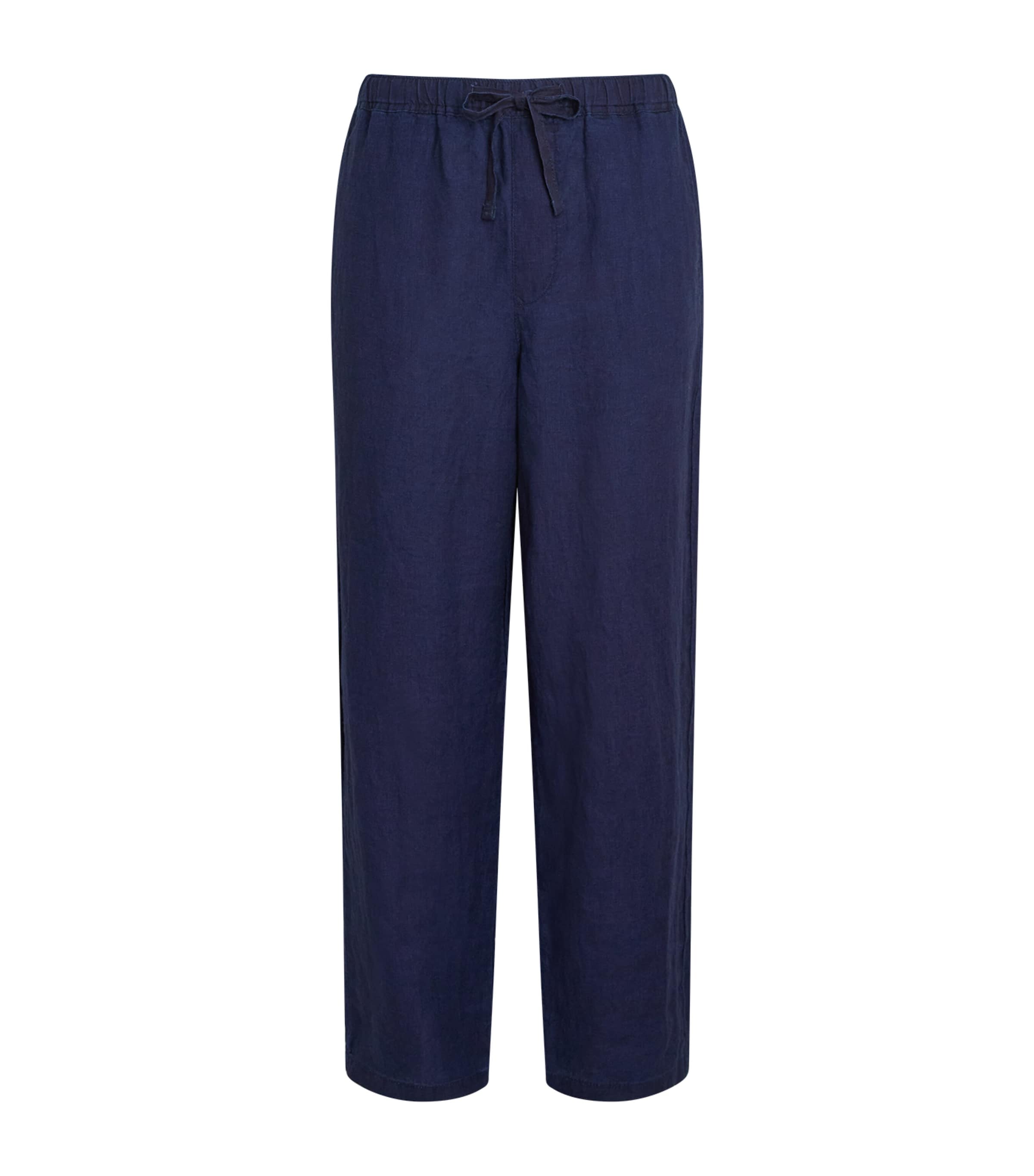 FRAME Mens Linen Drawstring Trousers Rins