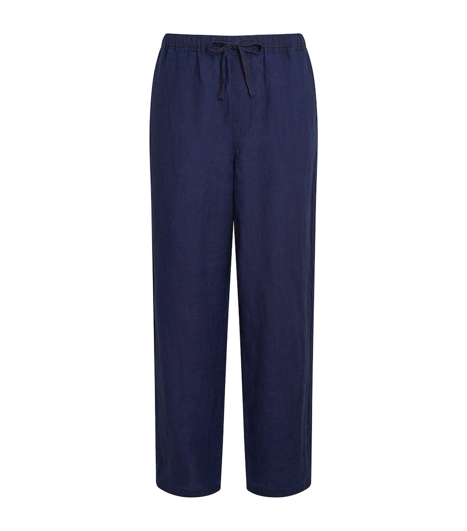 FRAME Mens Linen Drawstring Trousers Rins