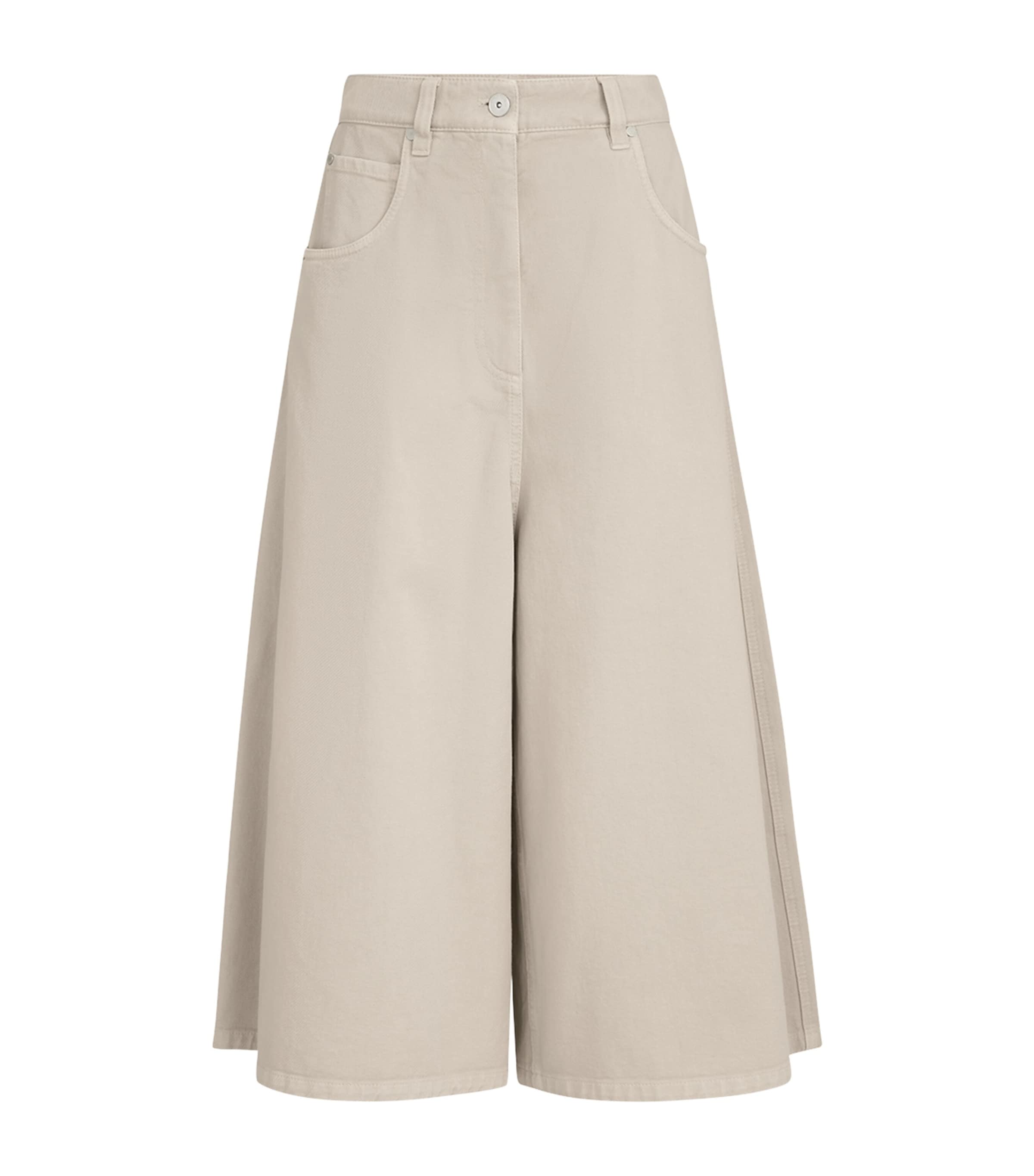 Brunello Cucinelli Womens Cropped Denim Trousers