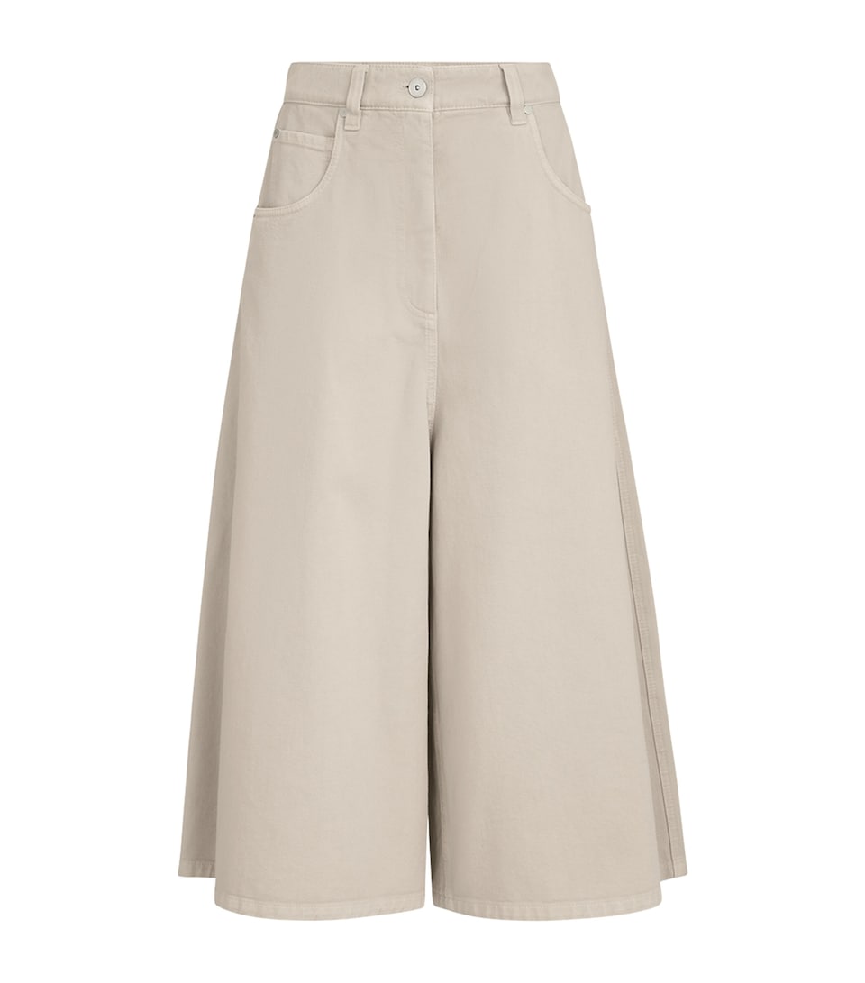 Brunello Cucinelli Womens Cropped Denim Trousers