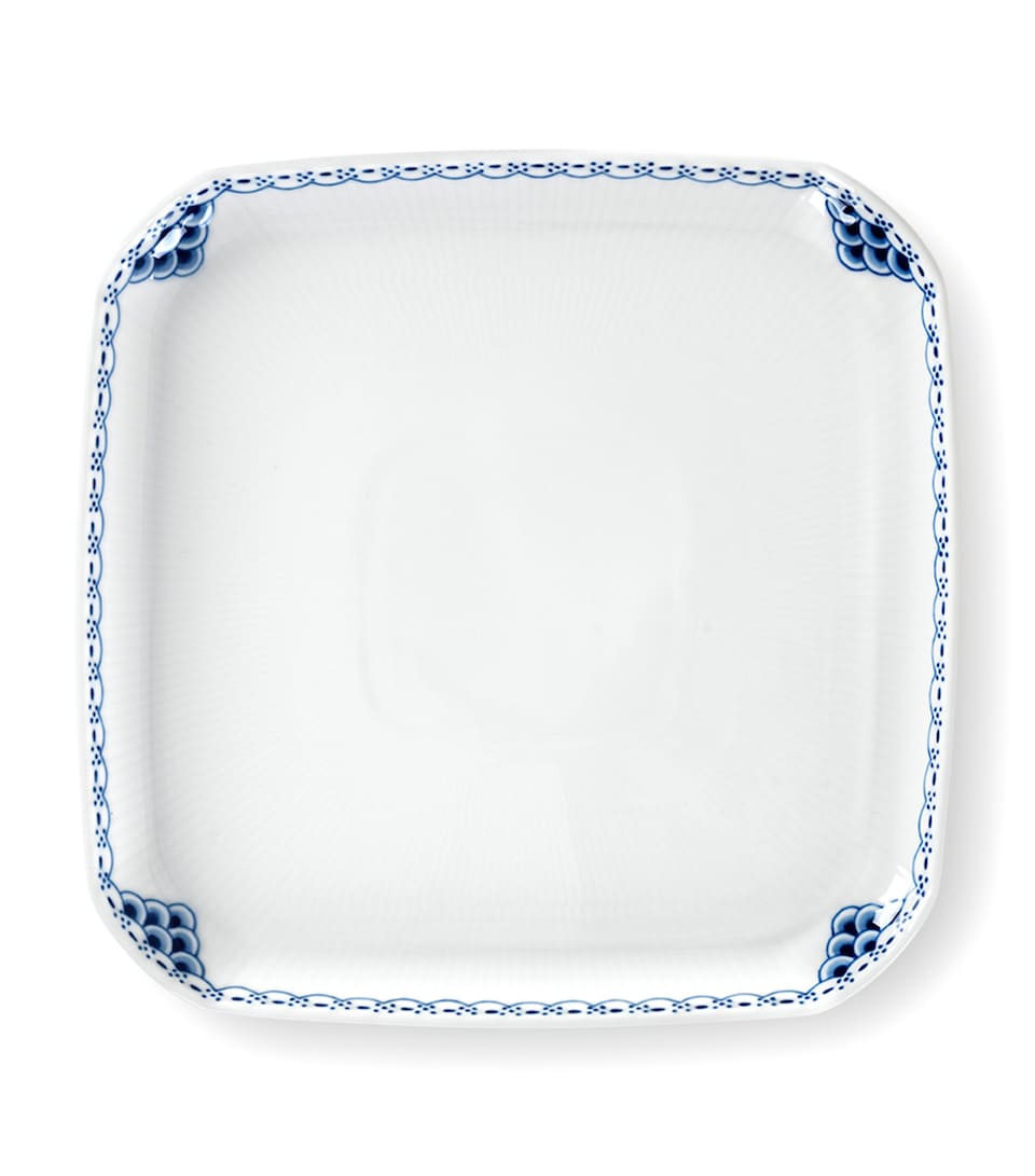 Royal Copenhagen Porcelain Princess Square Plate (21cm) Blue
