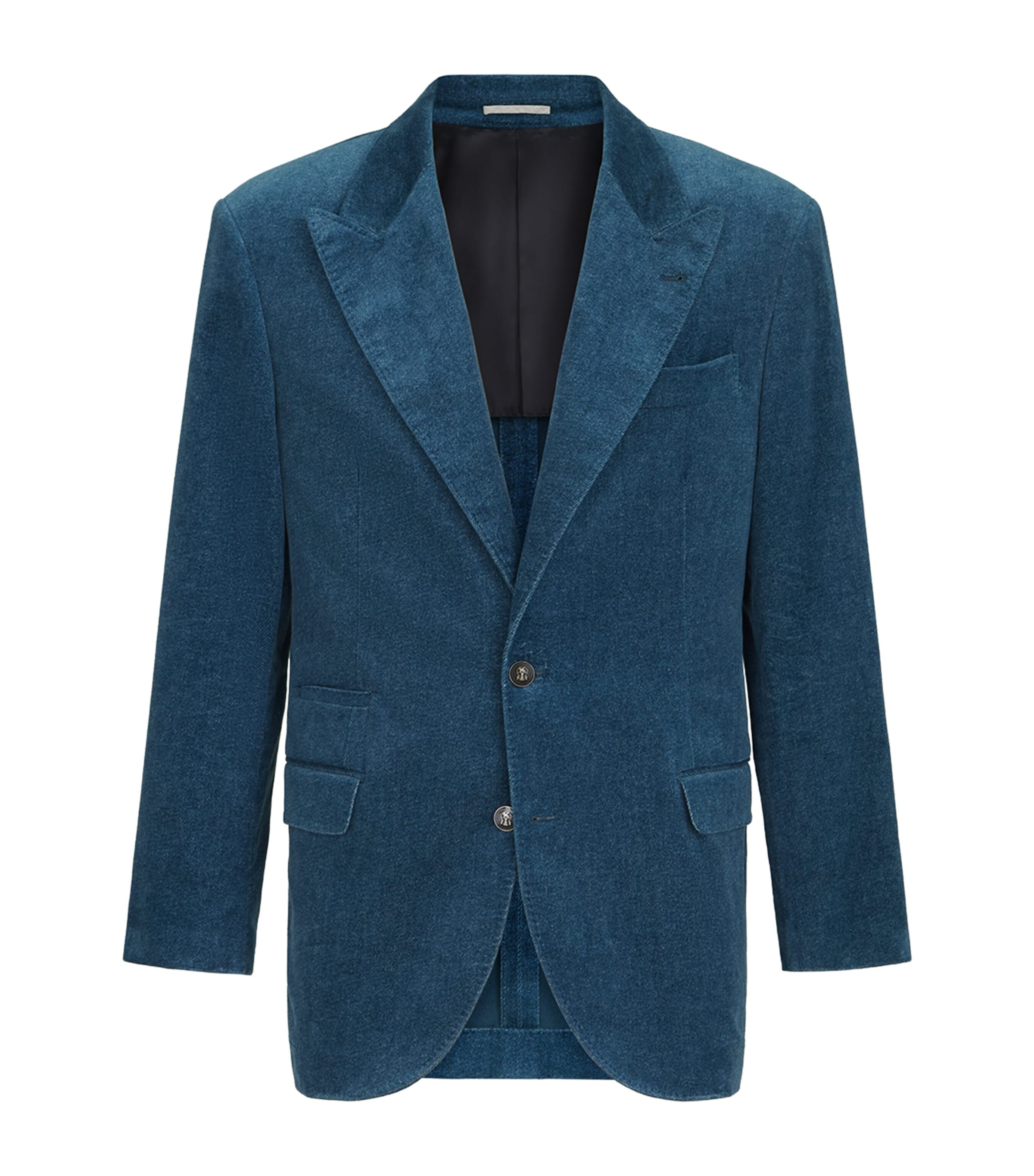 Brunello Cucinelli Mens Denim-Effect Velvet Blazer