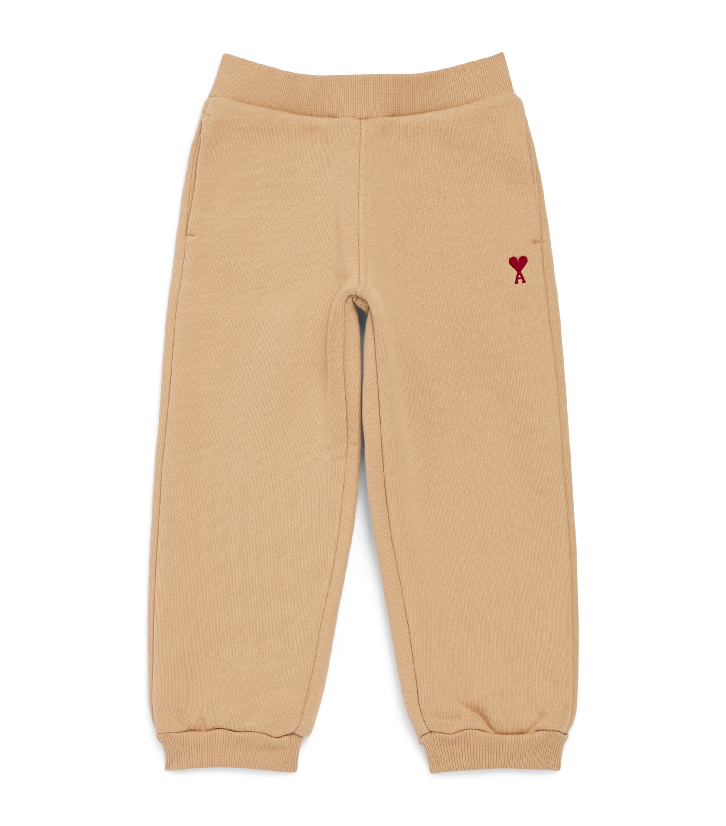 AMI Paris Cotton Ami de Coeur Sweatpants (4-12 Years) : Camel