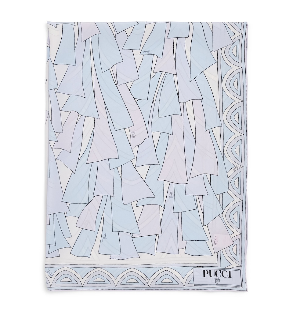PUCCI Silk Baiadera Print Stole Light Blue
