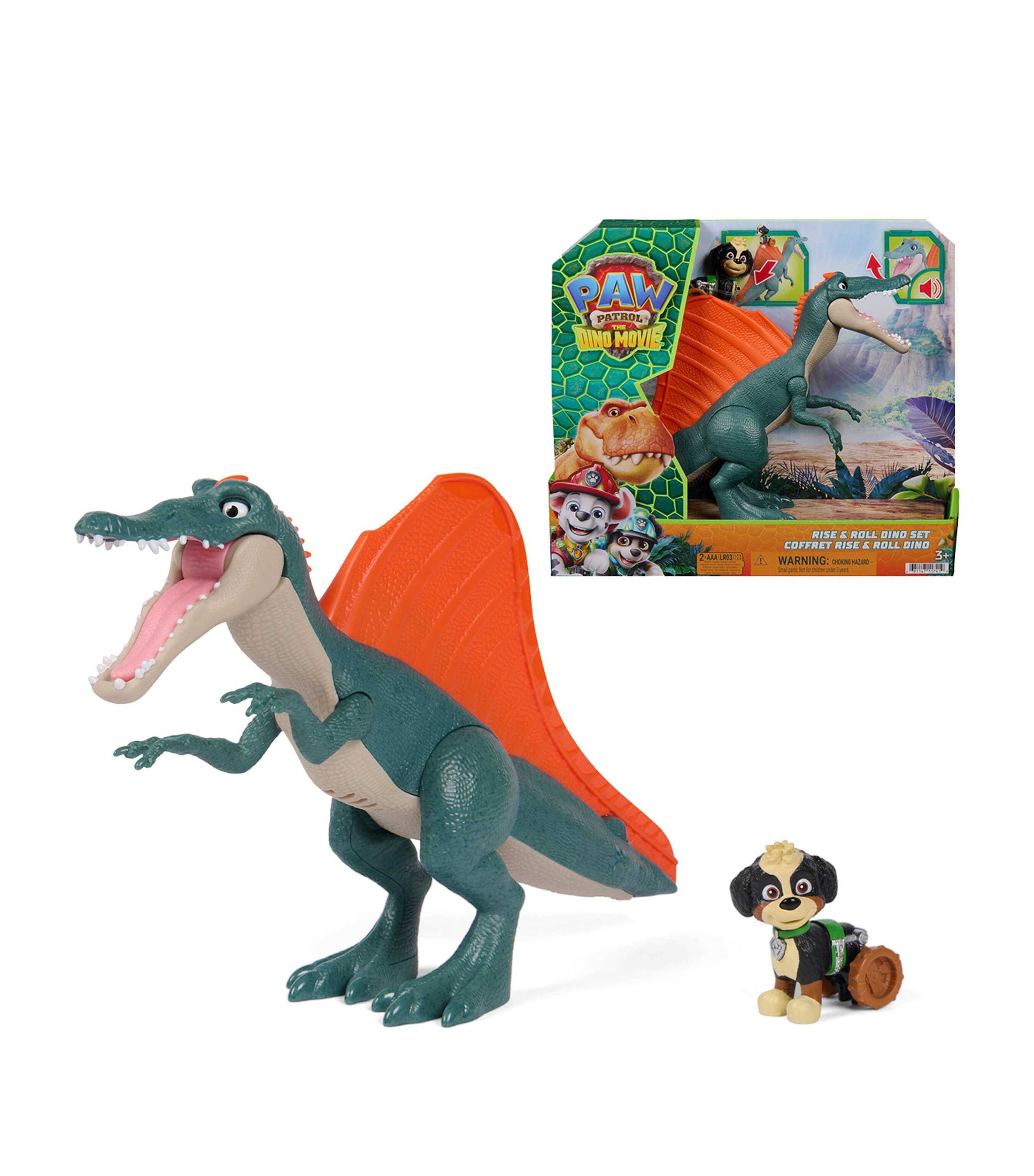 PAW Patrol PAW Patrol: The Dino Movie, Rise & Roll Dino Set