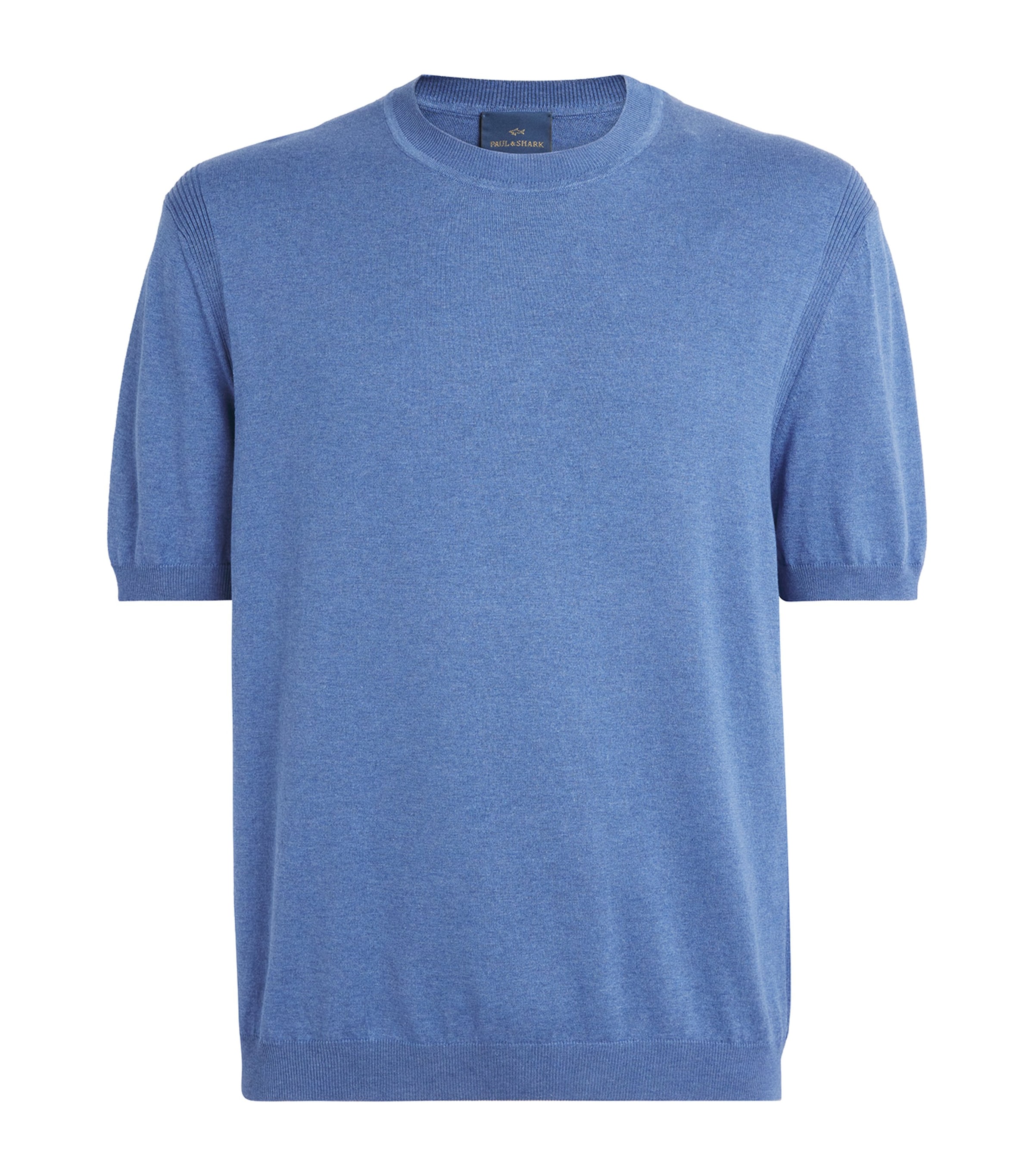 Paul & Shark Mens Silk-Cotton T-Shirt Light Cadet Blue