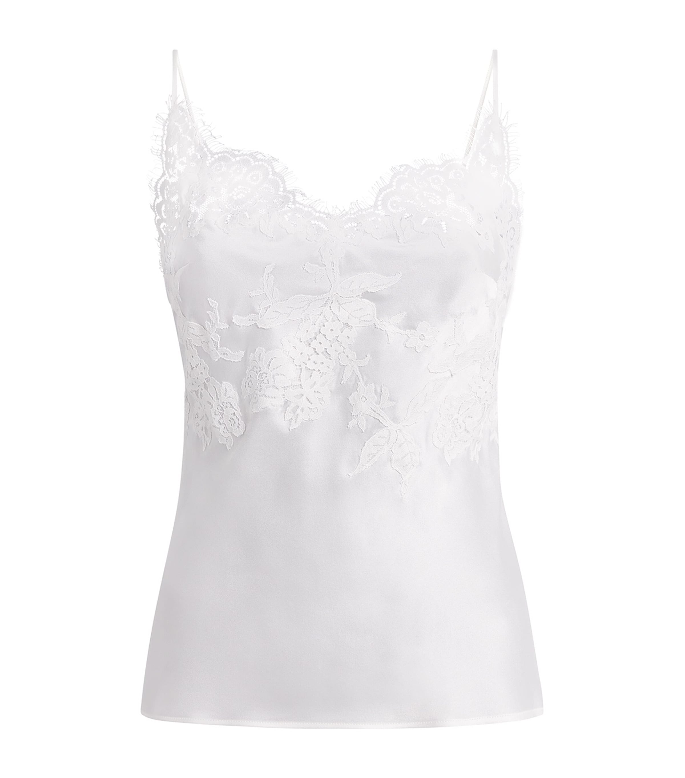 Marjolaine Womens Silk Floral Tess Camisole Naturel