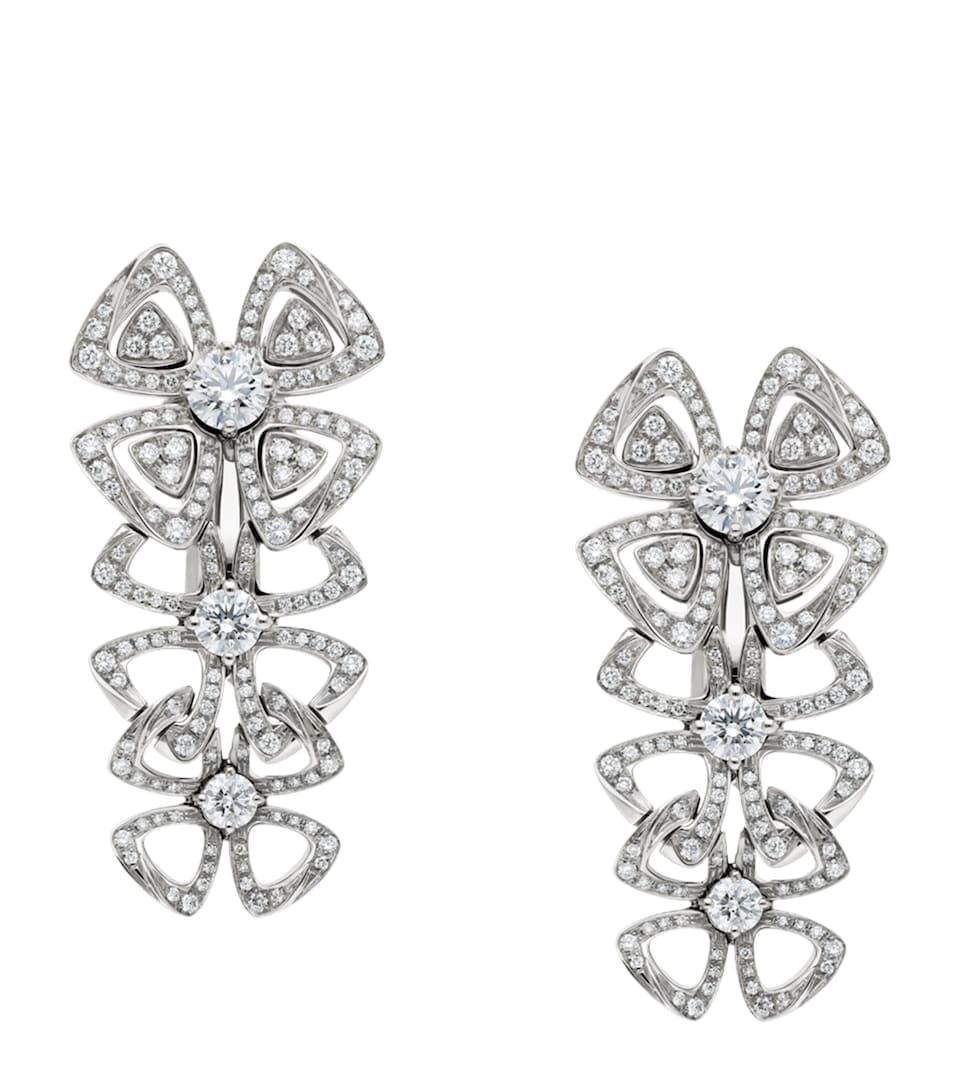 White Gold and Diamond Fiorever Pendant Earrings