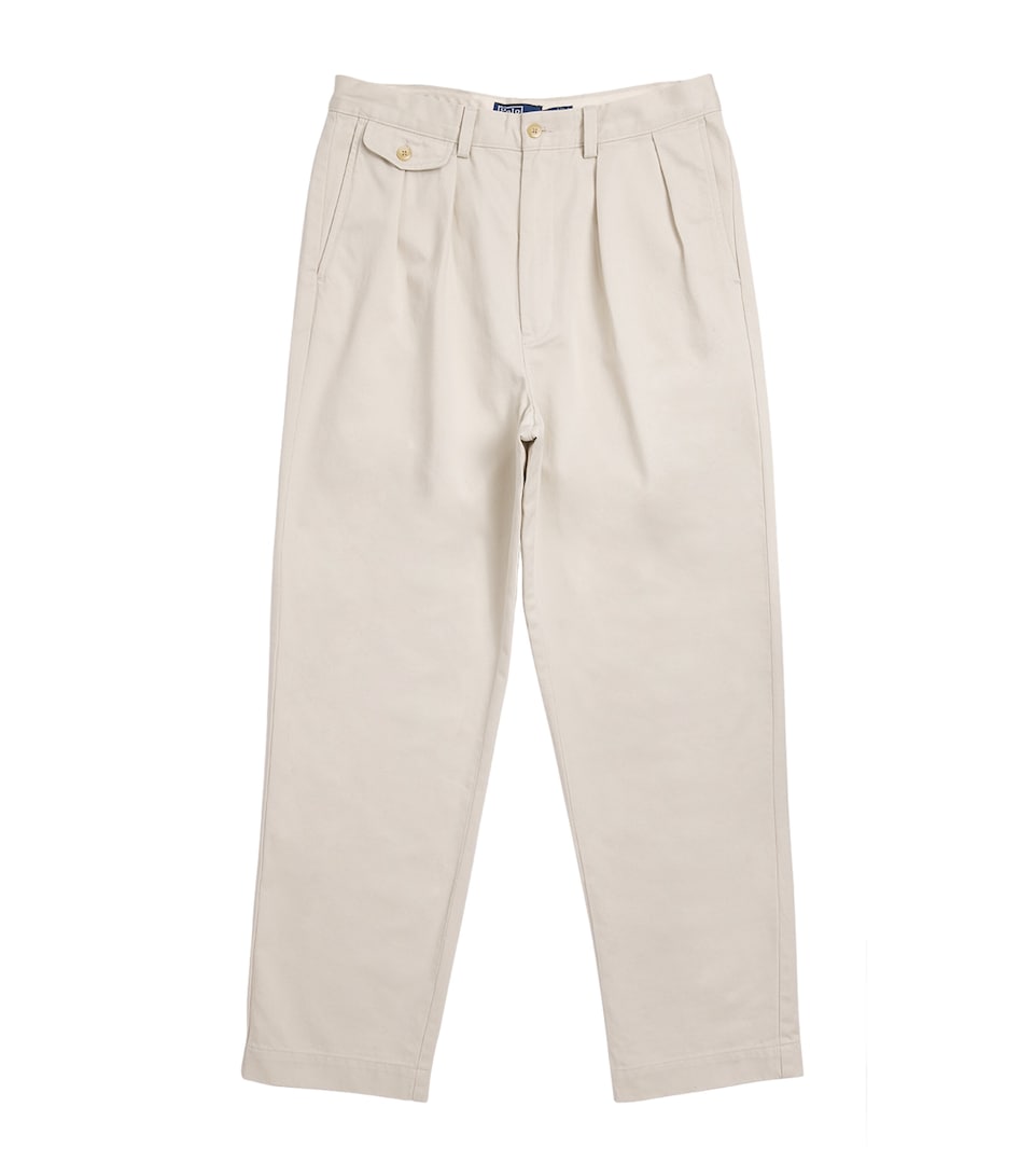 Polo Ralph Lauren Mens Cotton Pleated Whitman Chinos New Stone