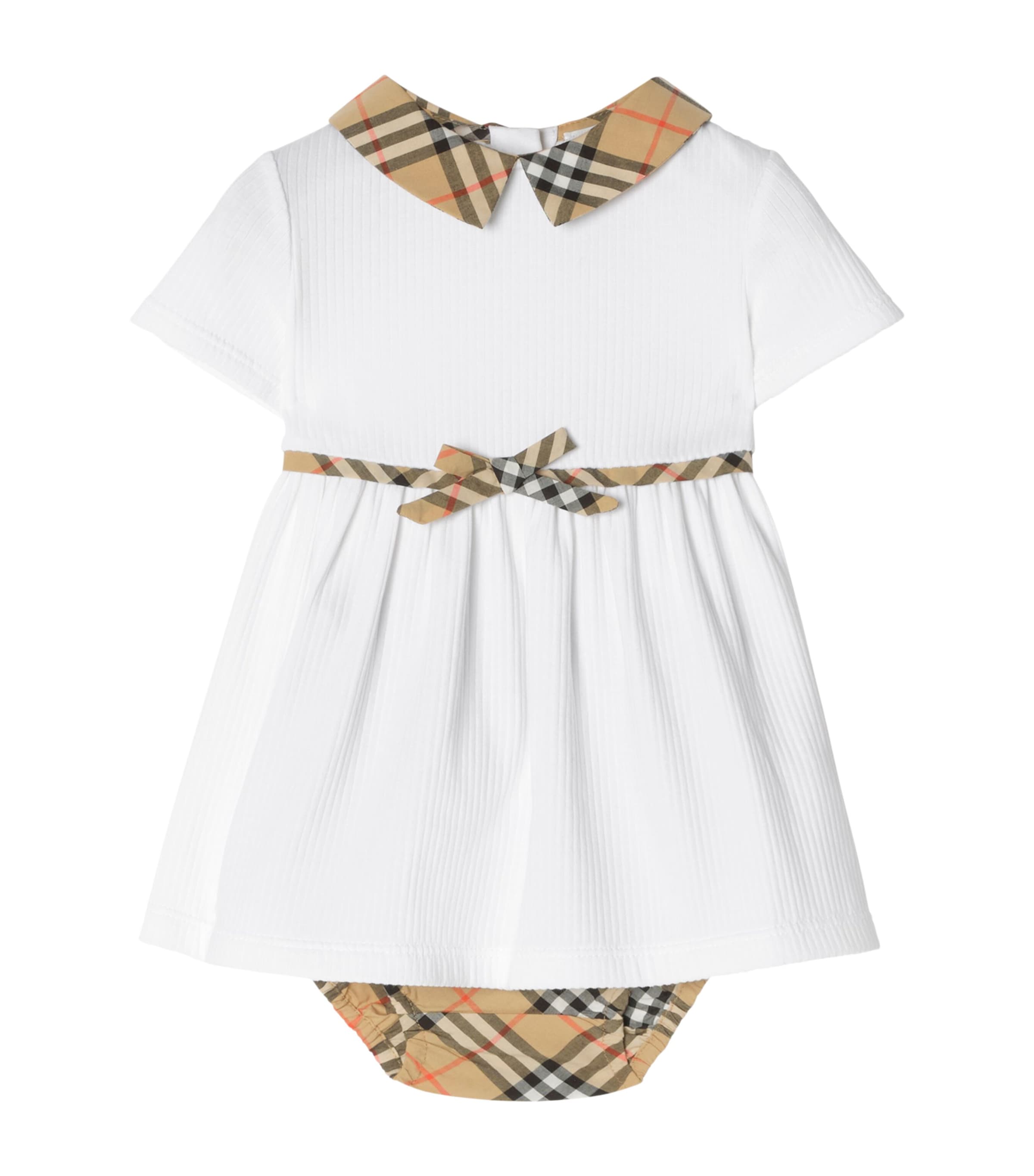 Burberry Kids Collared Dress and Bloomers Set (1-18 Months) White