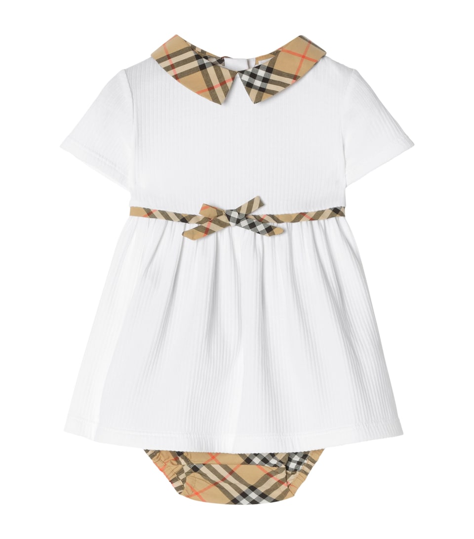 Burberry Kids Collared Dress and Bloomers Set (1-18 Months) White