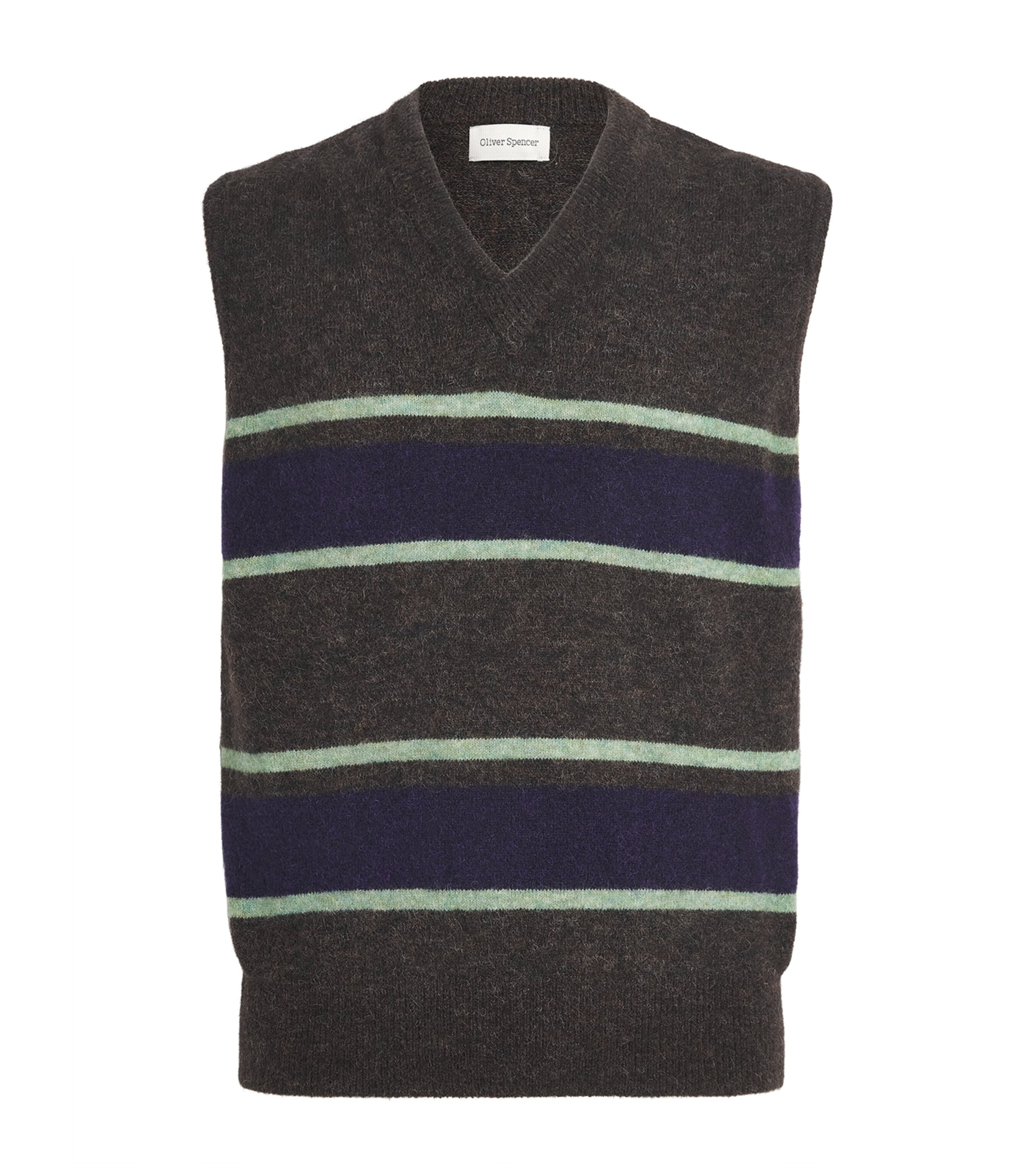 Oliver Spencer Mens Stripe Graves Sweater Vest