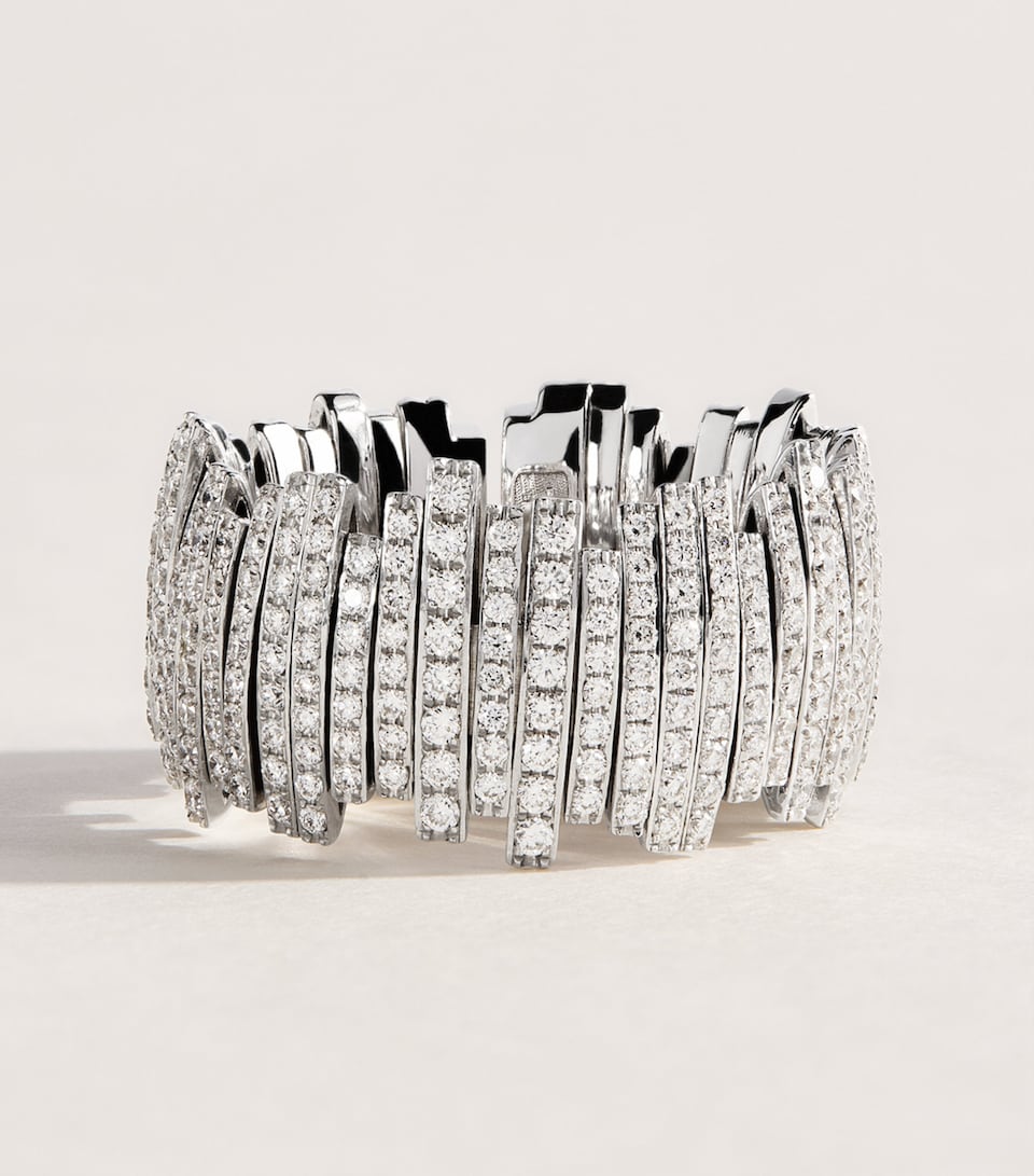 Suzanne Kalan White Gold and Diamond Full Pavé Deco Ring (Size 7.5) Wg/wd