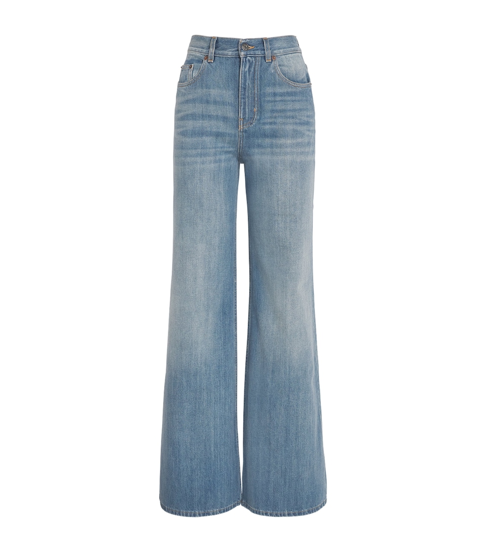 Chloé Womens High-Rise Wide-Leg Jeans Pacific Coast